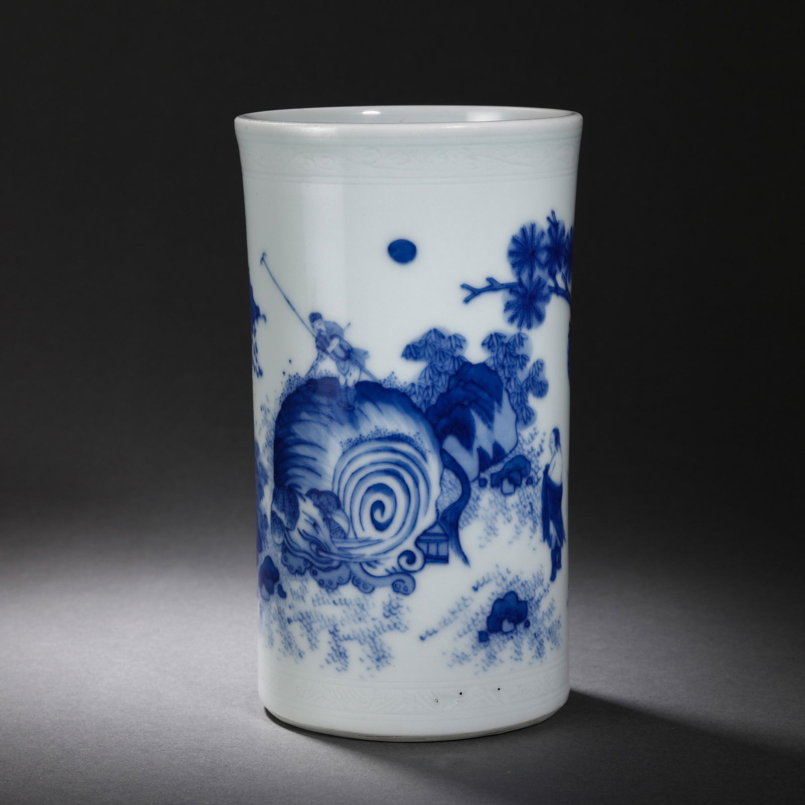 China Qing Dynasty Blue and White Porcelain Pen Holder (1 of 10)