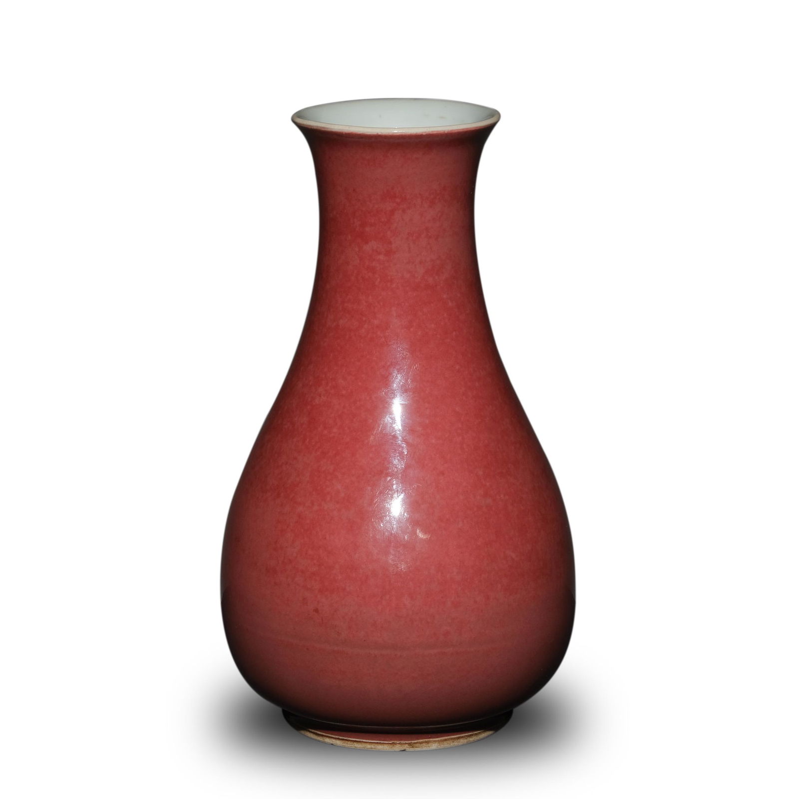 Middle Qing Dynasty Cowpea Red Glazed Guanyin Bottle (1 of 4)