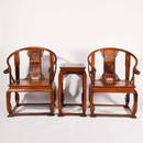 A pair of yellow flower pear circle chairs during the Republic of China