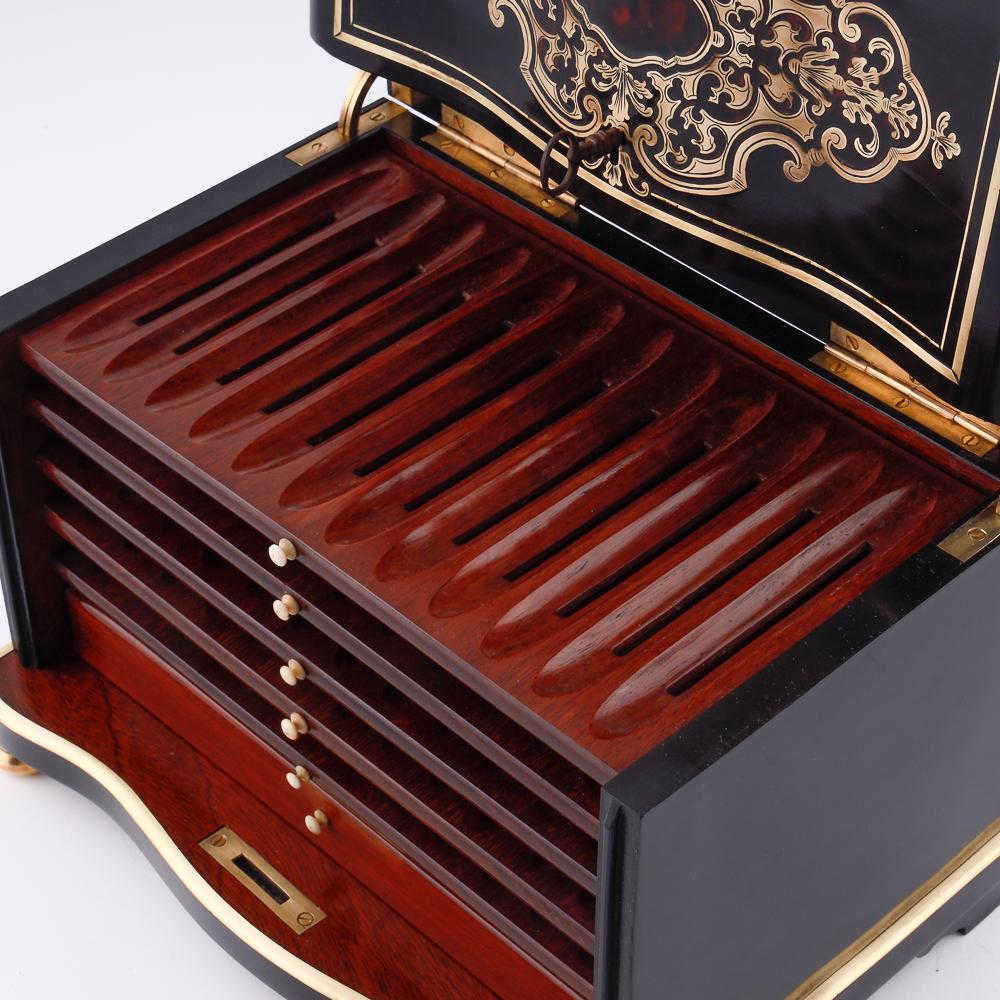 19th century Boulle cigar humidor