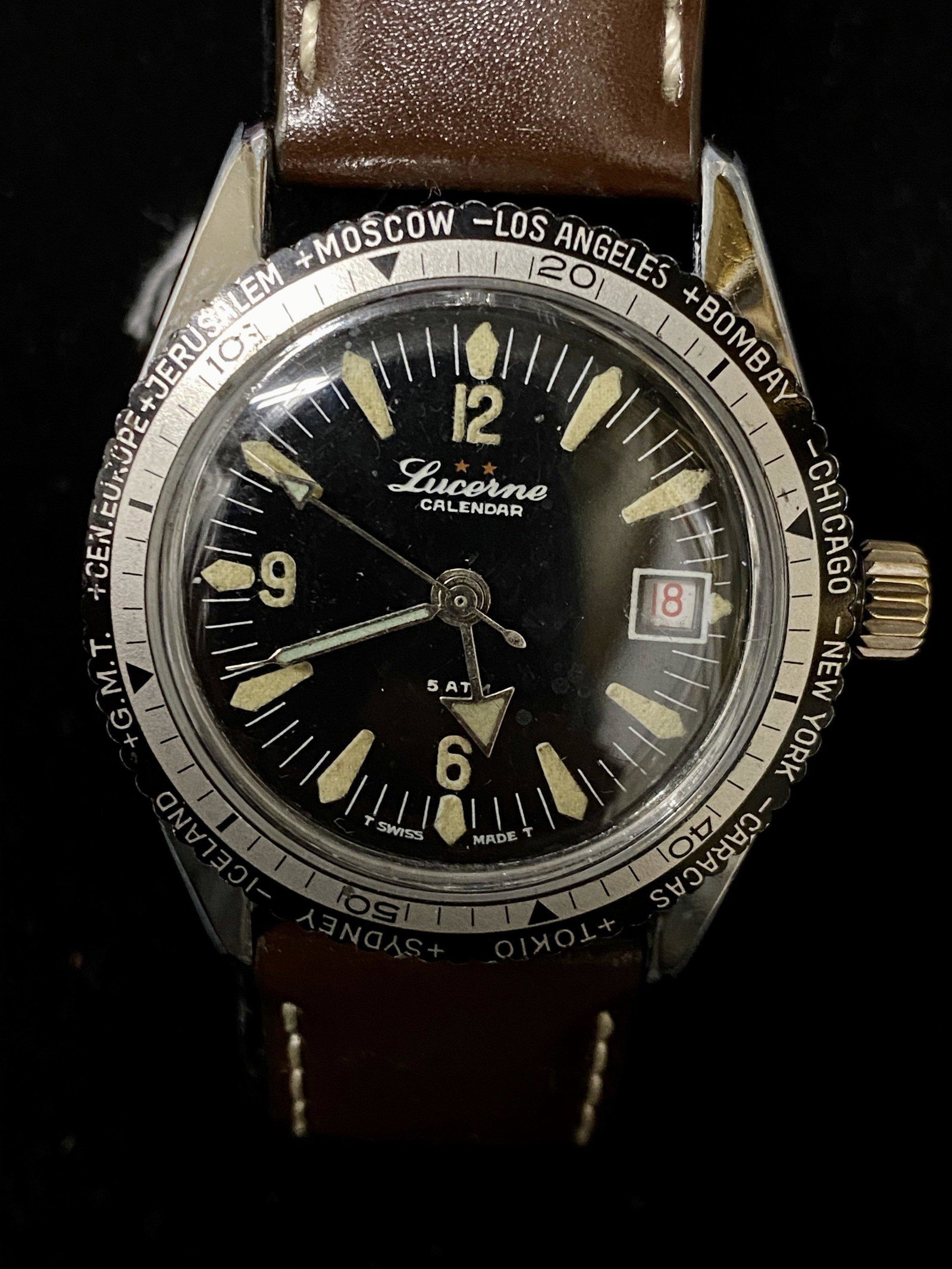 Lucerne Vintage 1950's Calendar Stainless Steel Men's Watch W/ Date Feature  $7k Appraisal Value! ?