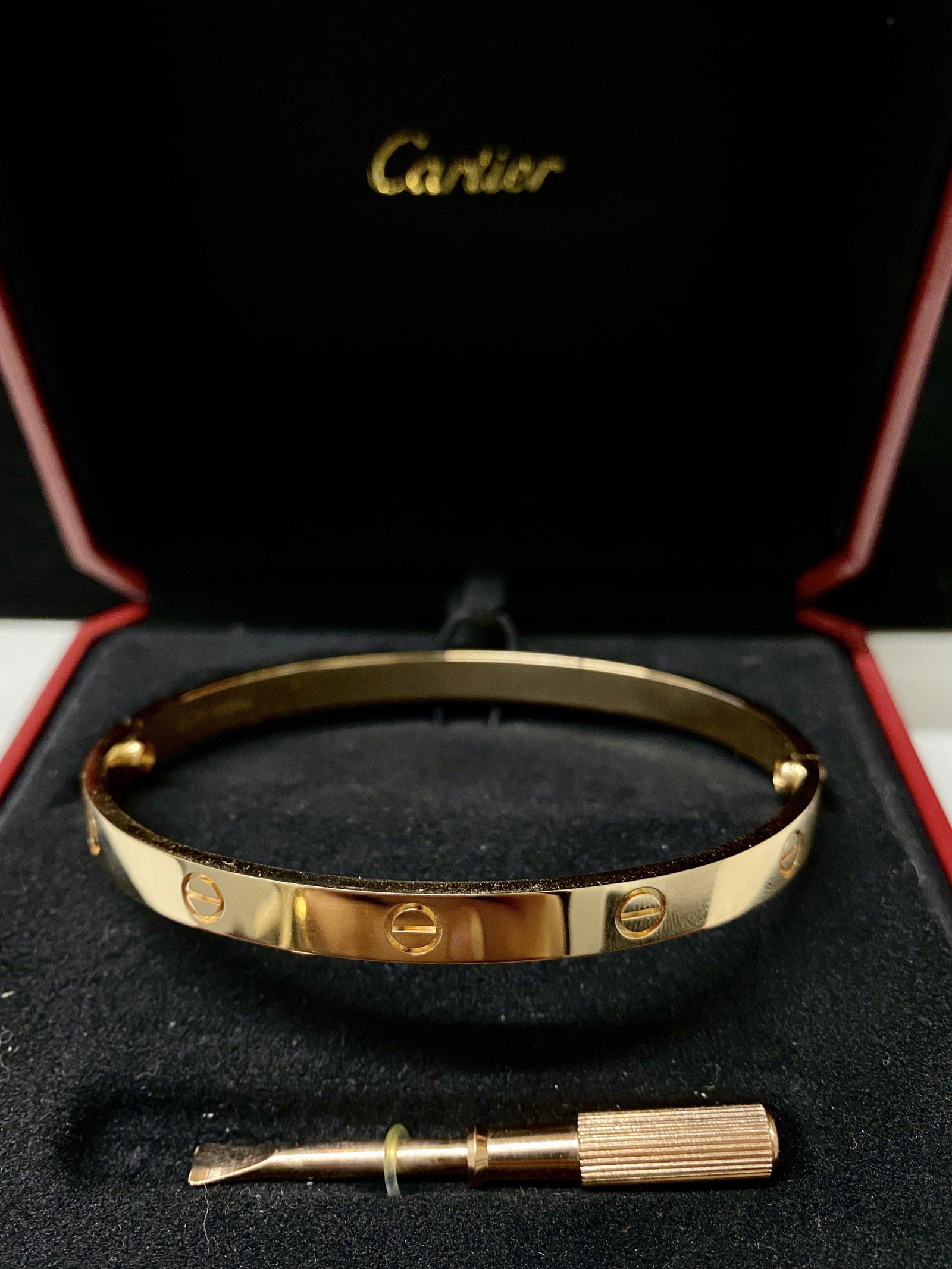 CARTIER Love Bracelet 18K Rose Gold Brand New in Box - $9K Appraisal Value! (1 of 6)