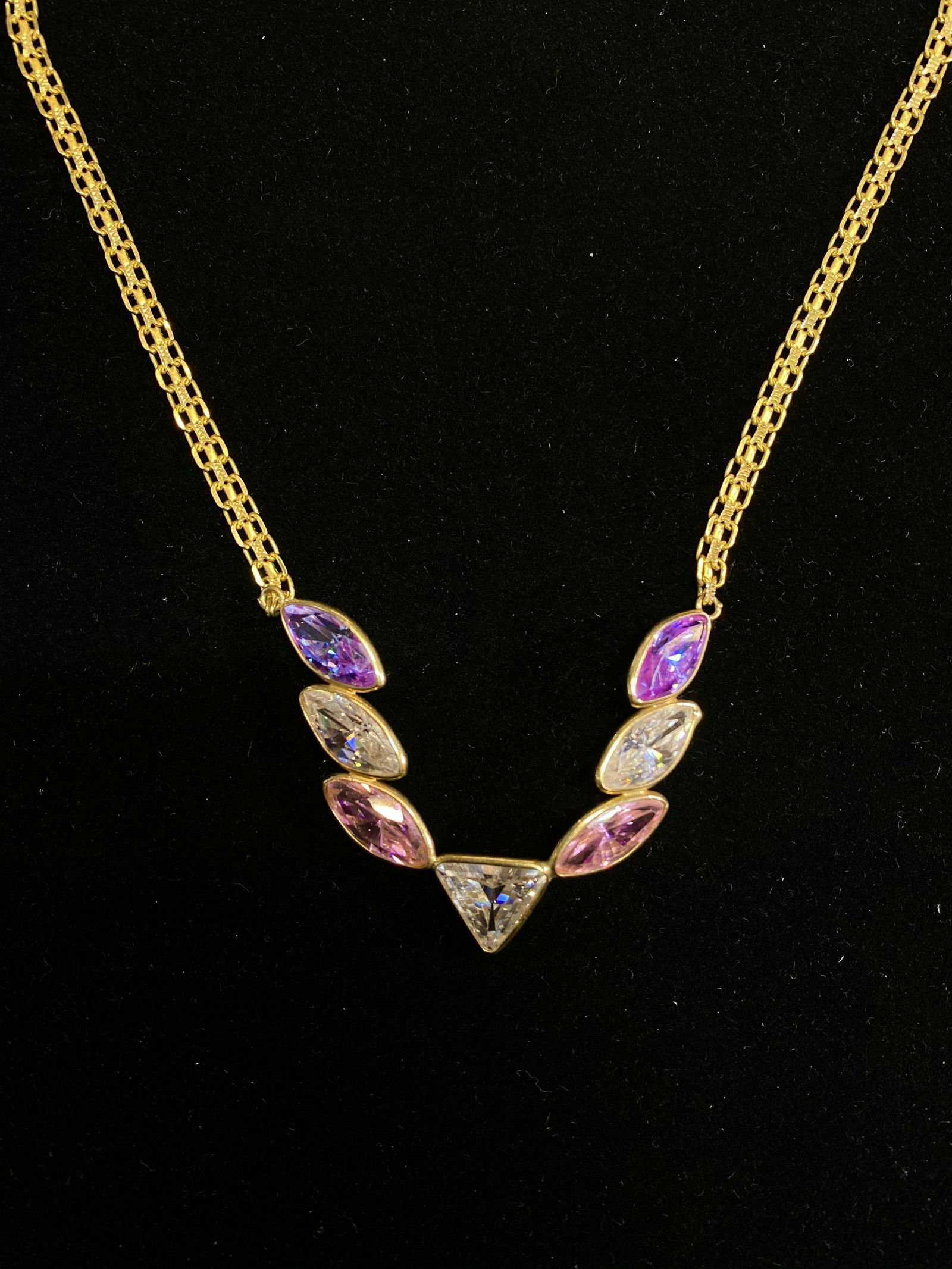 Very Beautiful Italian Designer Yellow Gold Multi-Colored Garnet Necklace - $7K Appraisal Value (1 of 5)