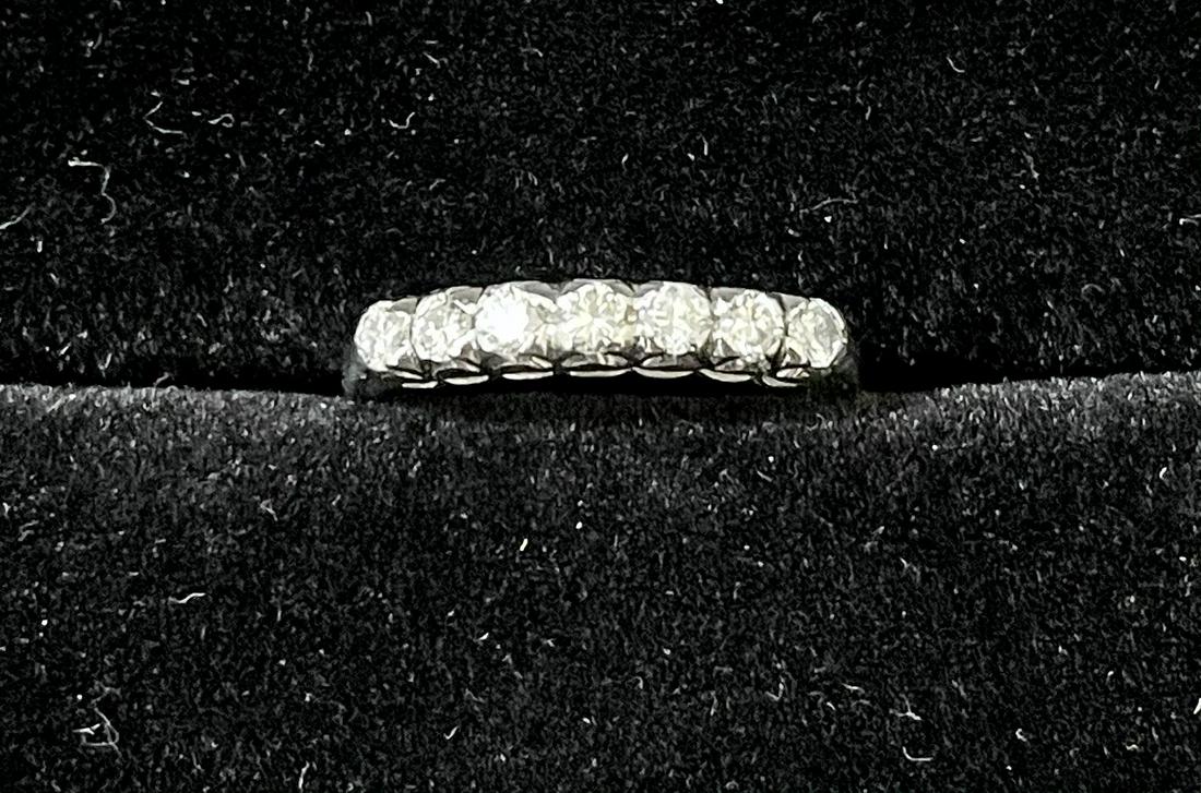 1920's Designer Platinum with 7 Diamonds Band Ring - $6K Appraisal Value w/ Certificate of (1 of 7)