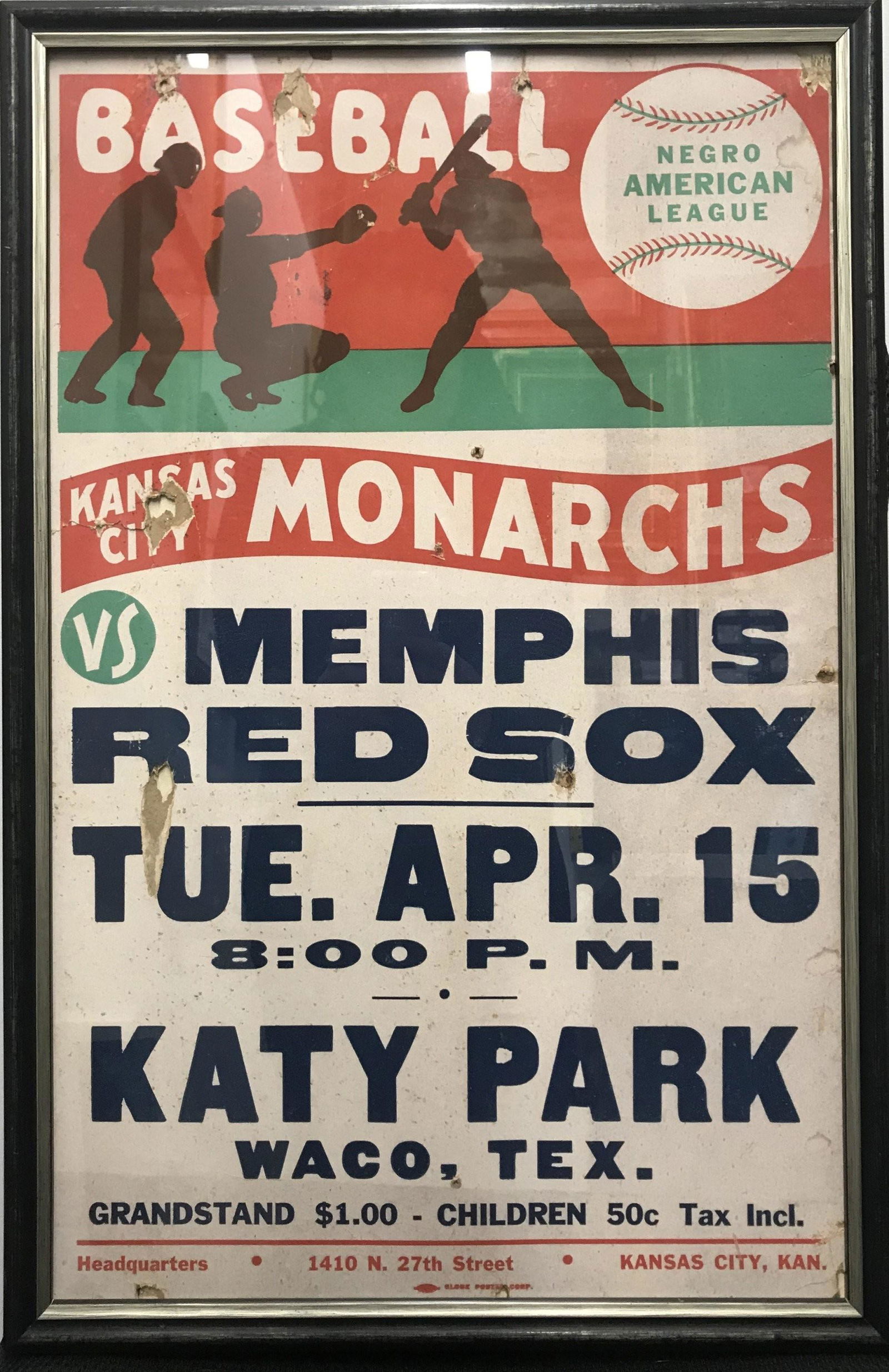 Negro American League Broadside: "Kansas City Monarchs vs Memphis Red Sox", 1947 - APR: $4K Value* (1 of 1)