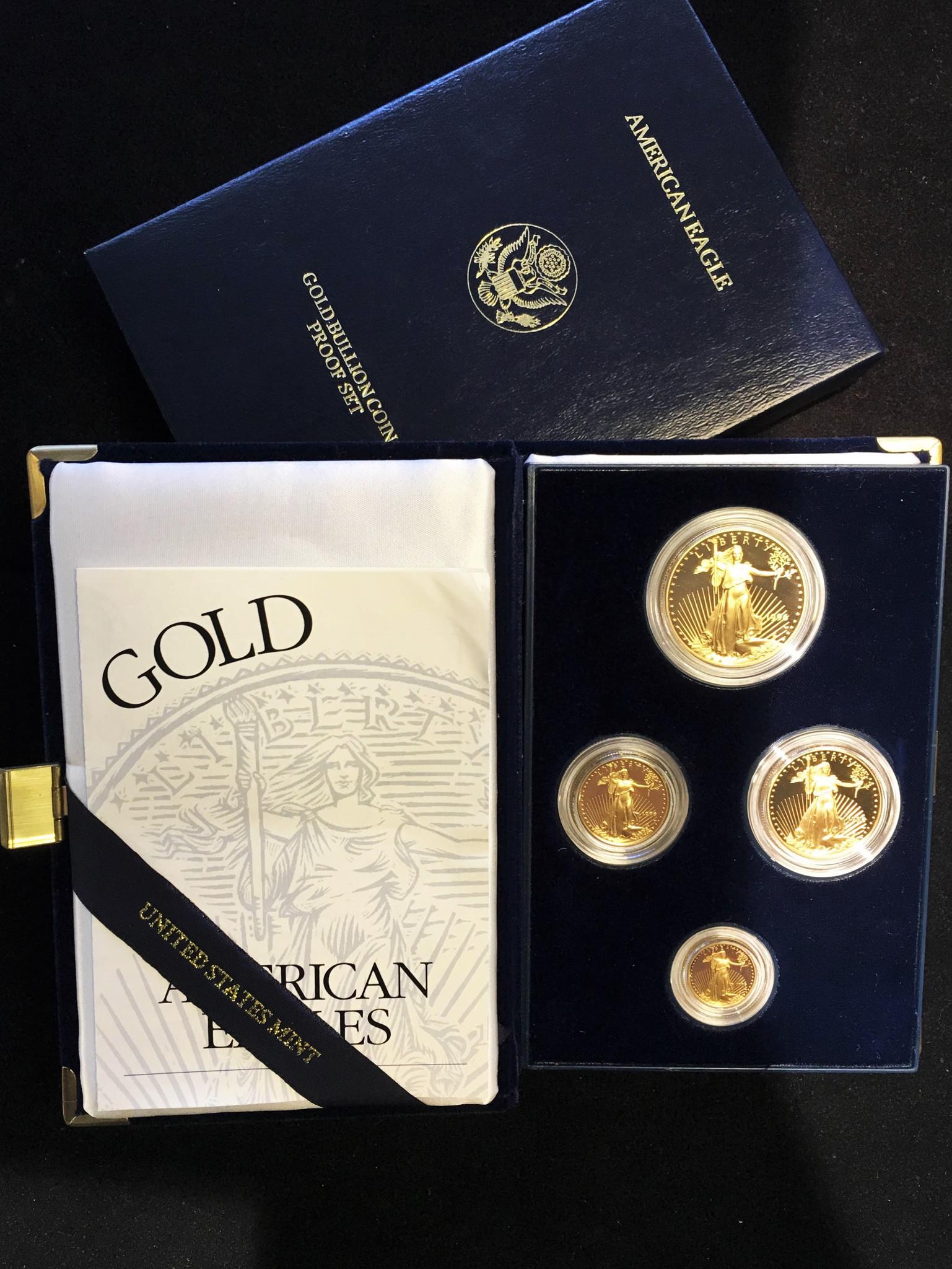 1996 W American Eagle Proof Gold Four-Coin Set w/ Original Box -$6K Value w/ Certificate of (1 of 12)