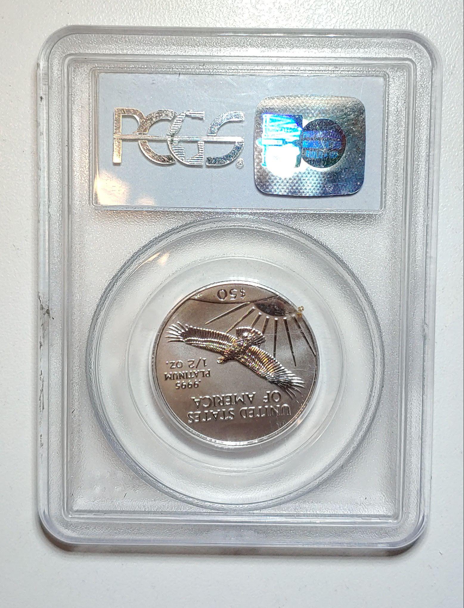 2000 Statue of Liberty Platinum 1/2 oz. $50 Coin MS-69 (PCGS) - $1.5K APR Value w/ Certificate of (1 of 2)