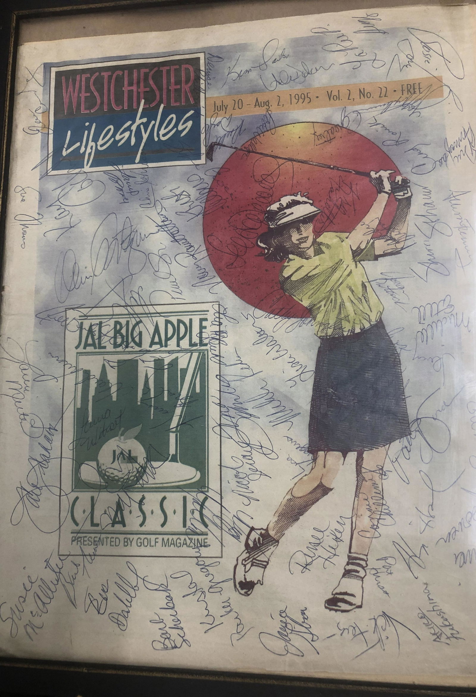 Top 100 Autographed Women's National LPGA Tournament Promotional Magazine - $10K VALUE: Top 100 Women's Professional Golf Tournament known as the Sybase Classic held during the LPGA Tour for twenty years, from 1990 to 2009. The event was originally called the "Big Apple Classic" which la
