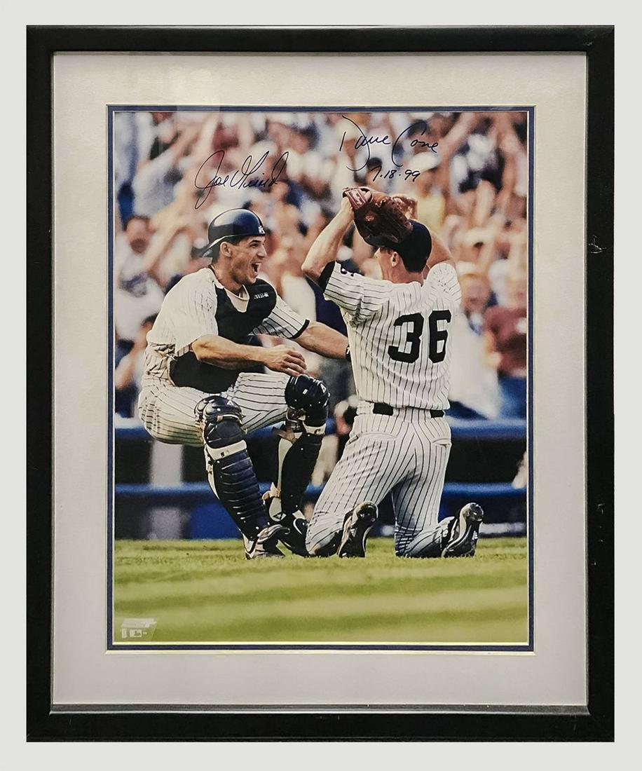 David Cone & Joe Girardi 1999 Signed Perfect Game Photo - $5K APR Value w/ Certificate of (1 of 4)