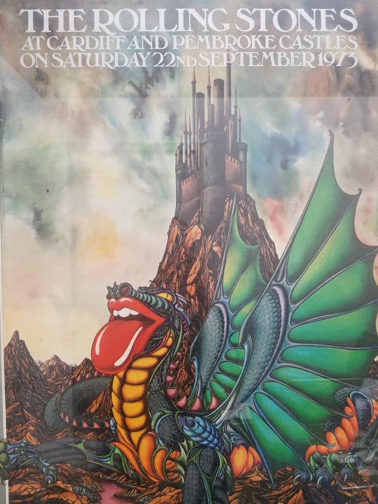 Kate Burness Rare Rolling Stones Concert Poster C. 1973 20k