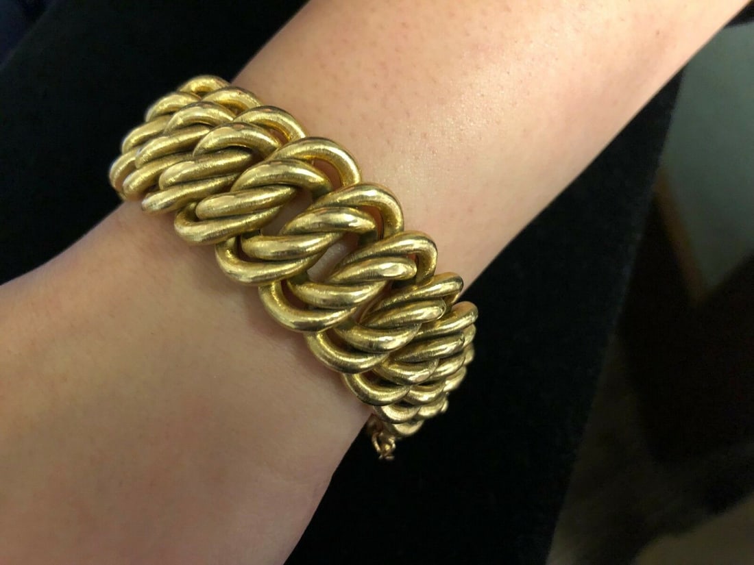 BUCCELLATI Vintage Circa 1940's Amazing 18K Yellow Gold Woven Bracelet - $15K Appraisal Value! âœ“ (1 of 5)