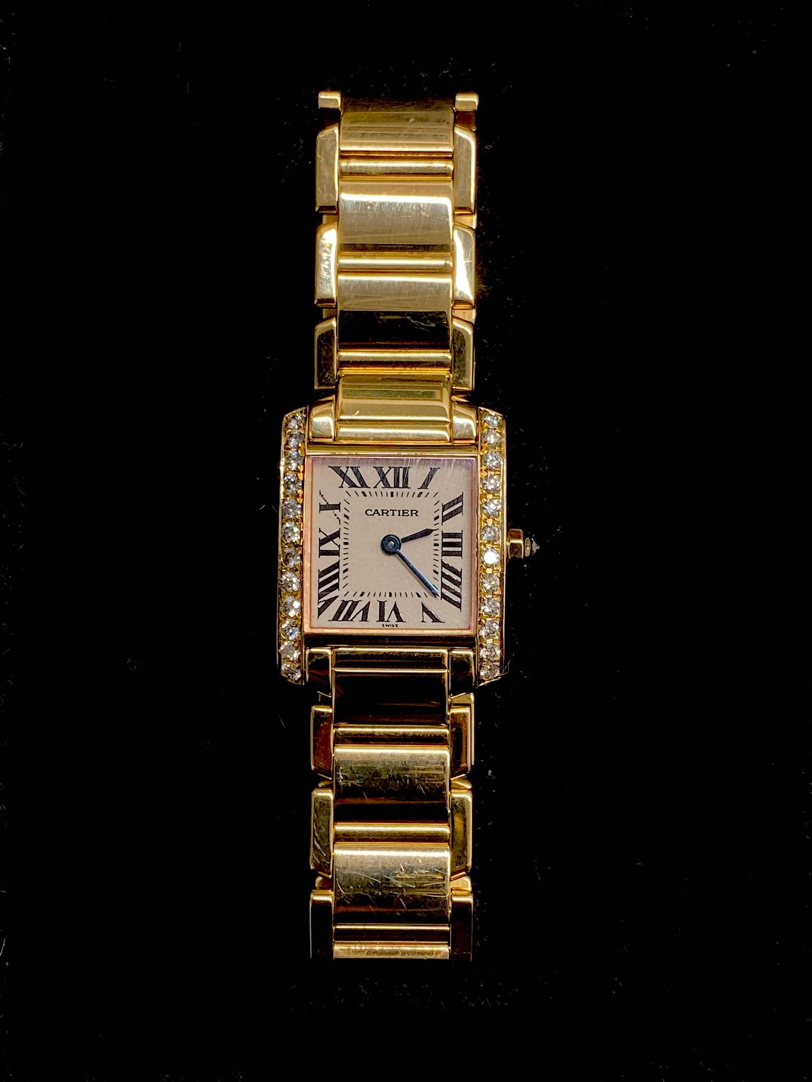 CARTIER Tank Francaise Ladies 18K YG Watch with 25 Diamonds - $40K APR w/ COA!!! (1 of 6)