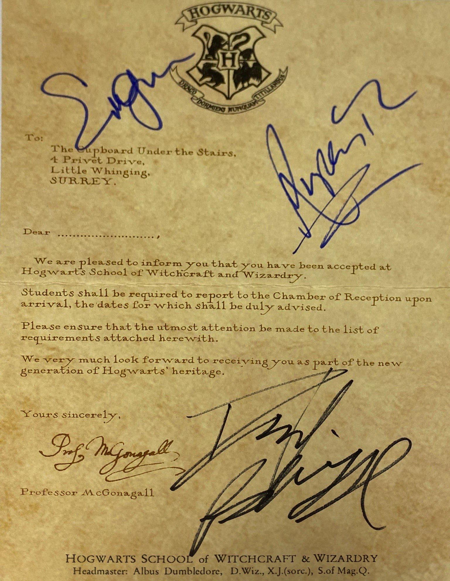J.K. Rowling Autograph Signed Harry Potter Letter (1 of 1)