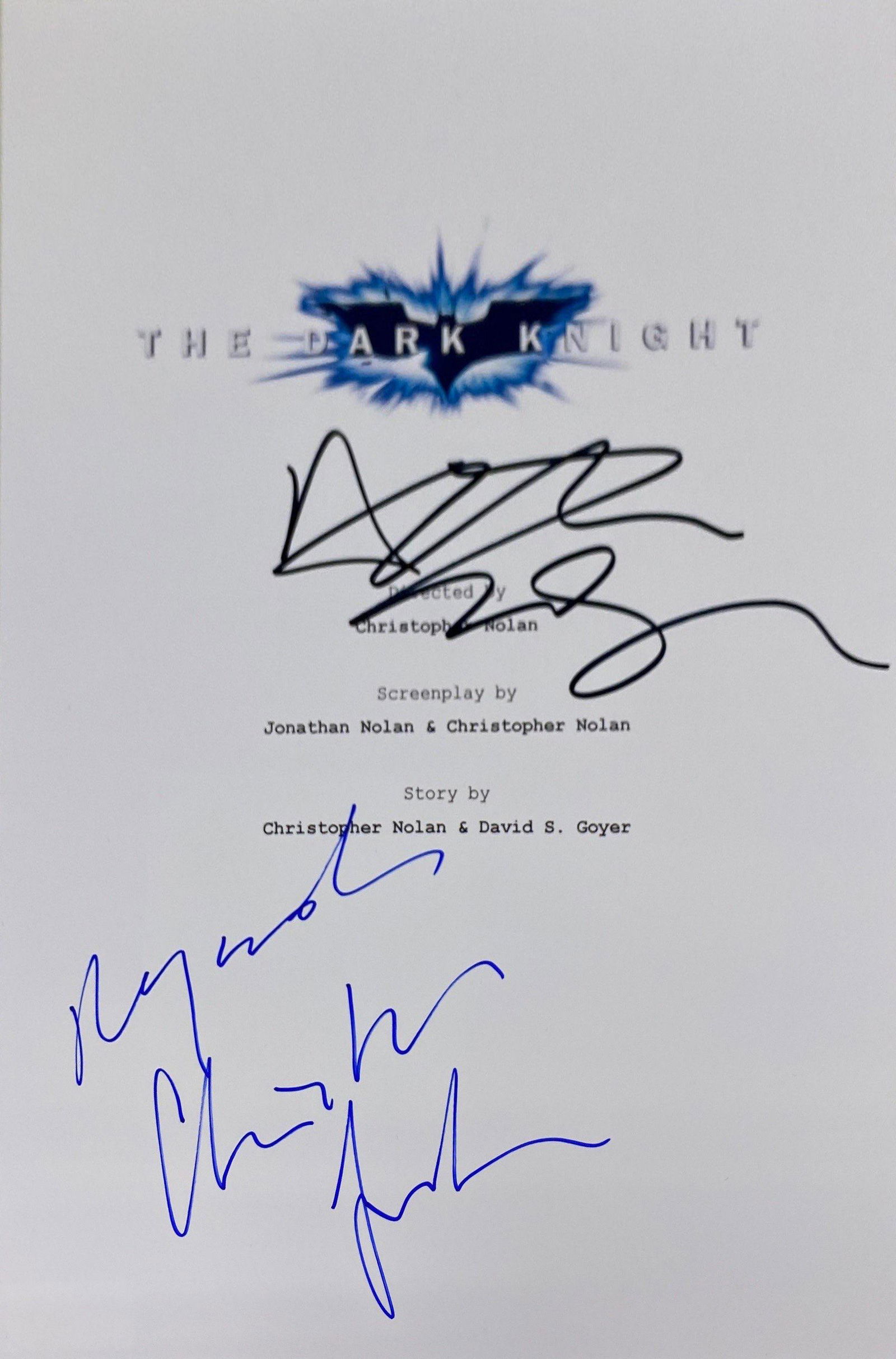 Autograph Signed Batman Dark Knight Script Cover (1 of 1)