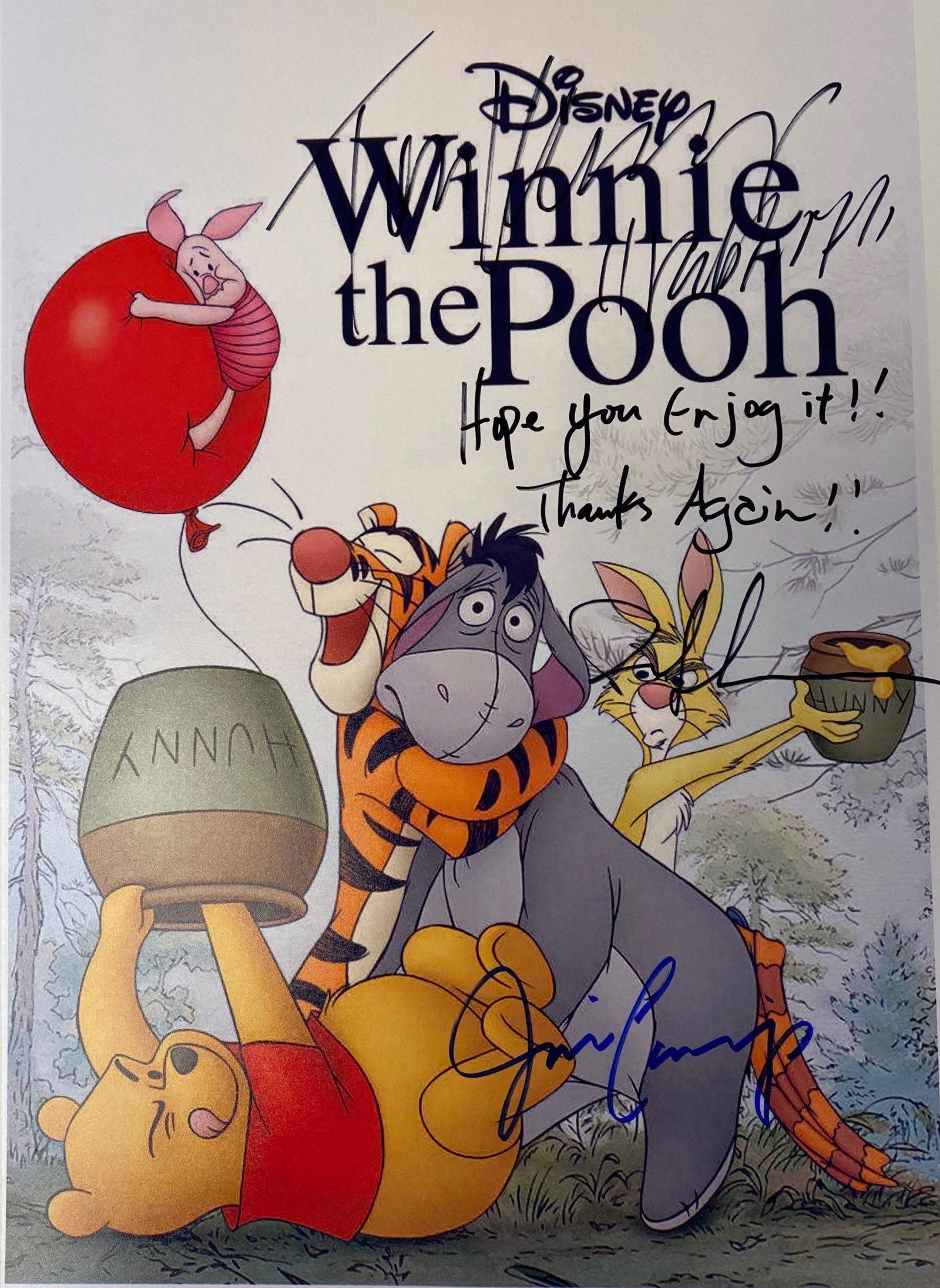 Winnie the Pooh Autograph Signed Photo (1 of 1)