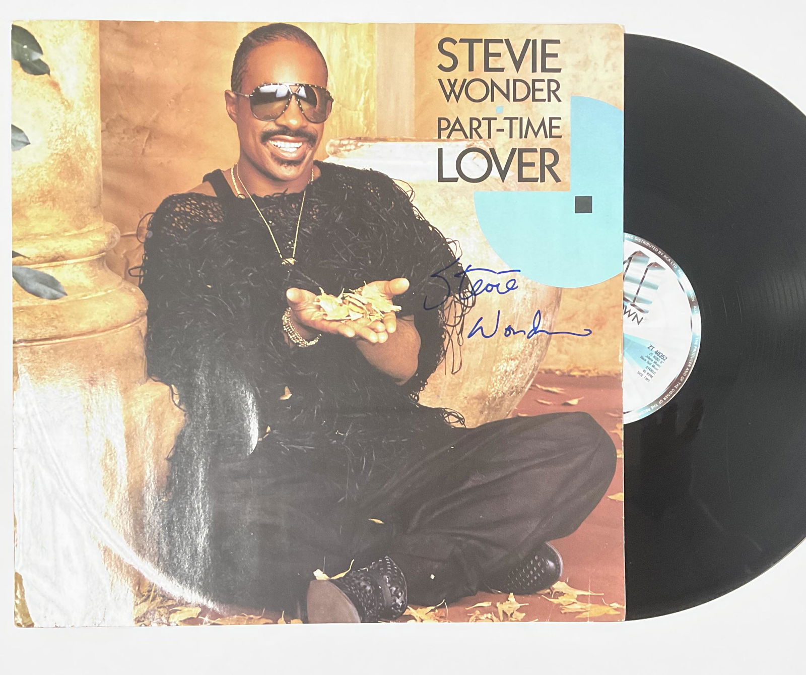Autograph Signed Stevie Wonder Part Time Lover Vinyl (1 of 1)