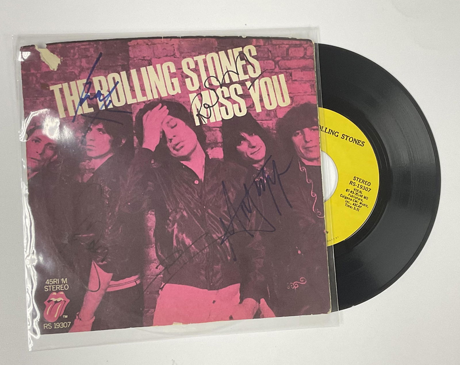 Autograph Signed Miss You Rolling Stones Vinyl (1 of 1)