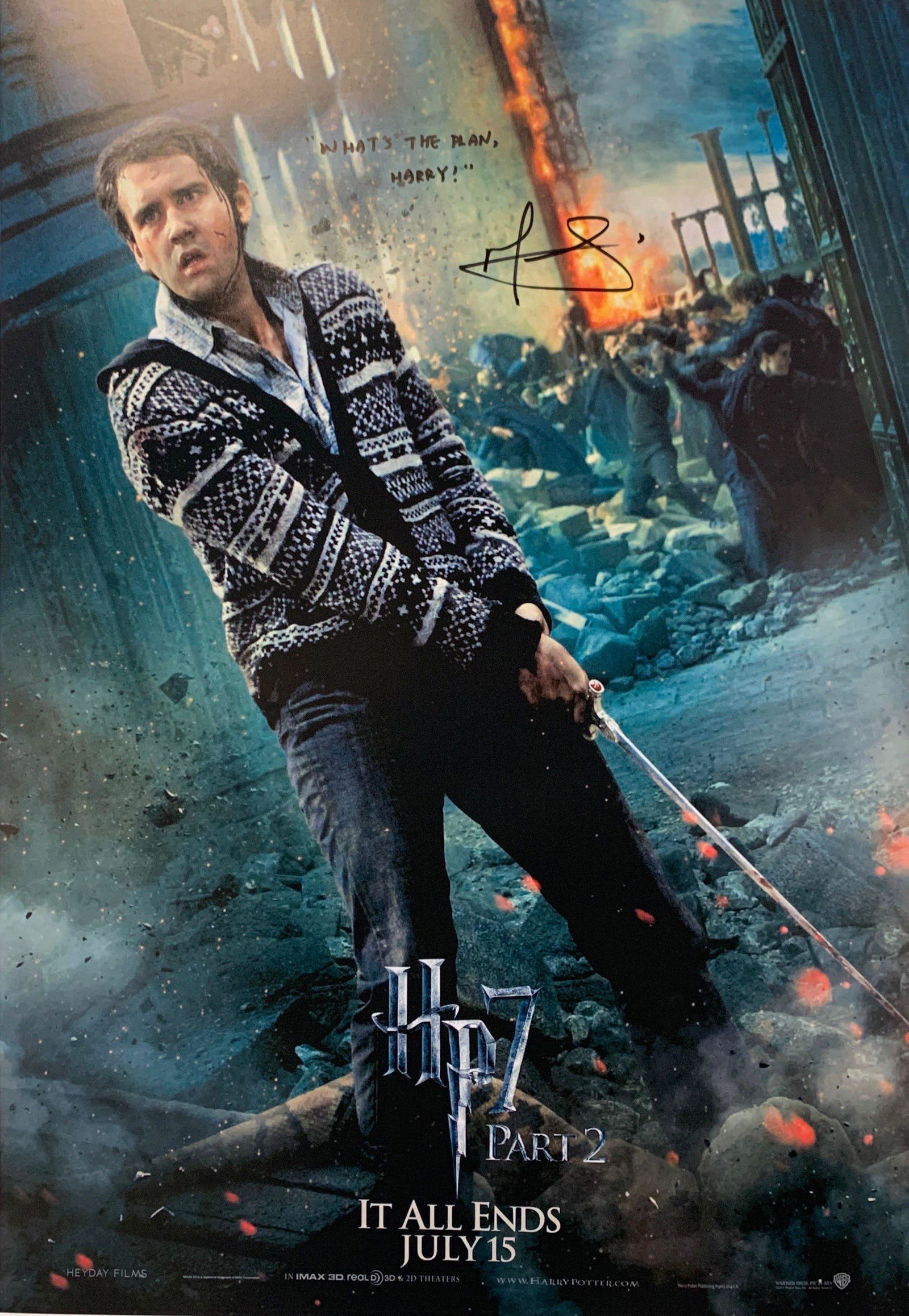 Matthew Lewis Autograph Signed Harry Potter Poster: Category: Autograph CollectiblesAutograph Includes: Matthew LewisSize : 18' x 24'Item is in great condition with no damage, unframed and certified.Please review our Terms and Conditions before bidding