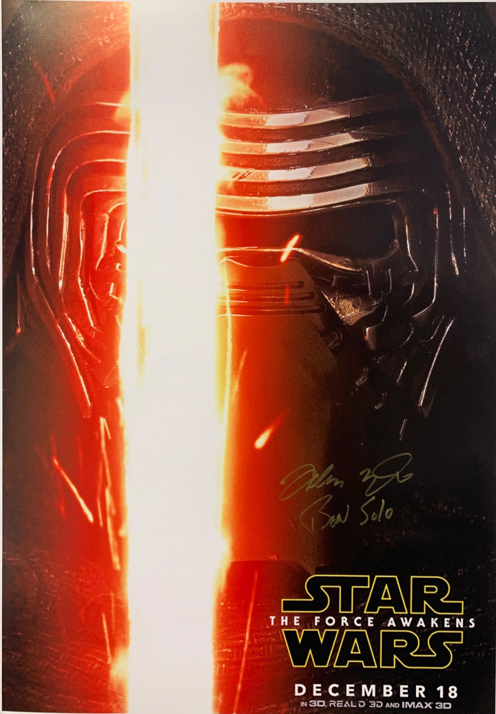 Adam Driver Autograph Signed Star Wars Force Awaken (1 of 1)