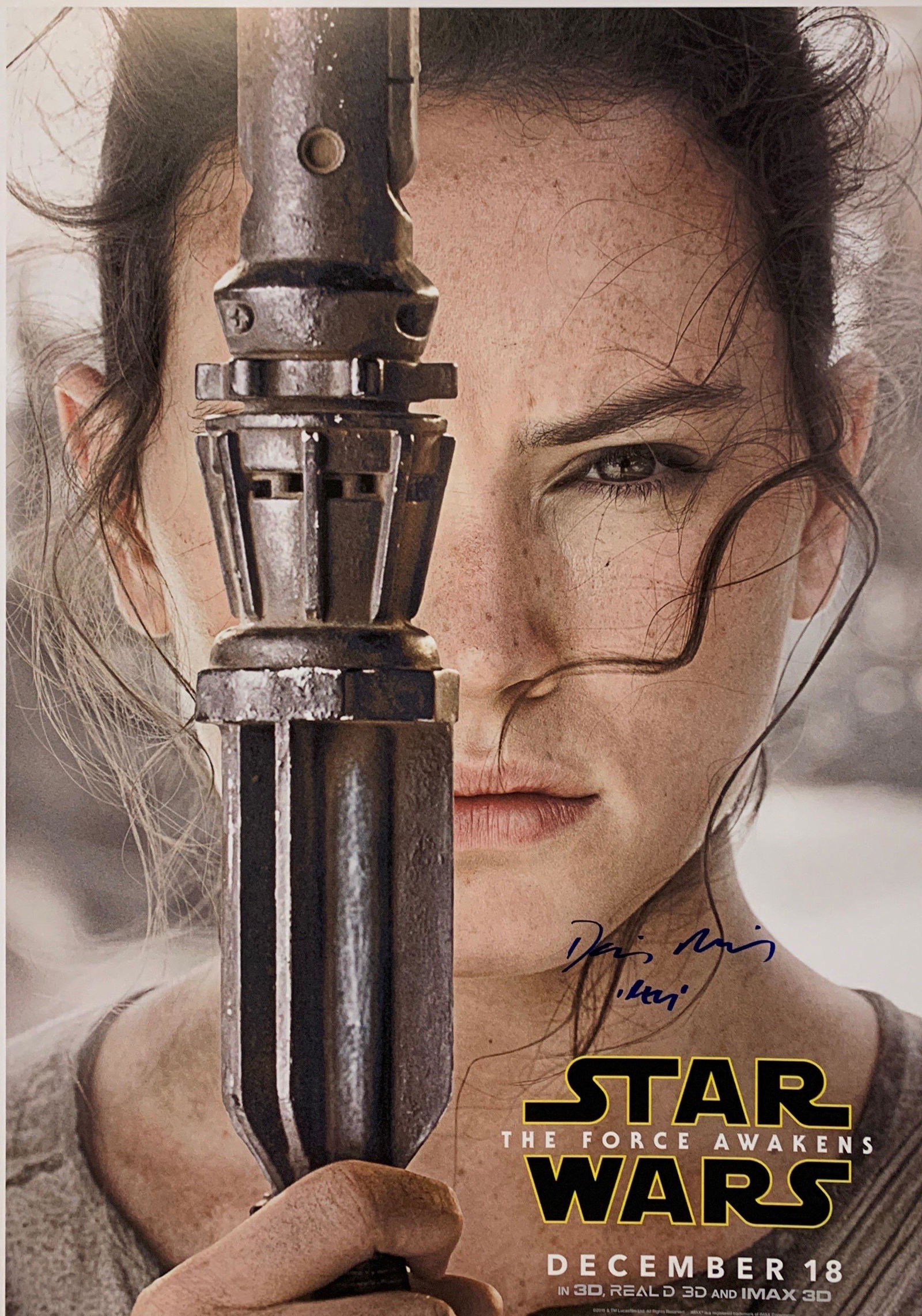 Daisy Ridley Autograph Signed Star Wars Force Awaken (1 of 1)