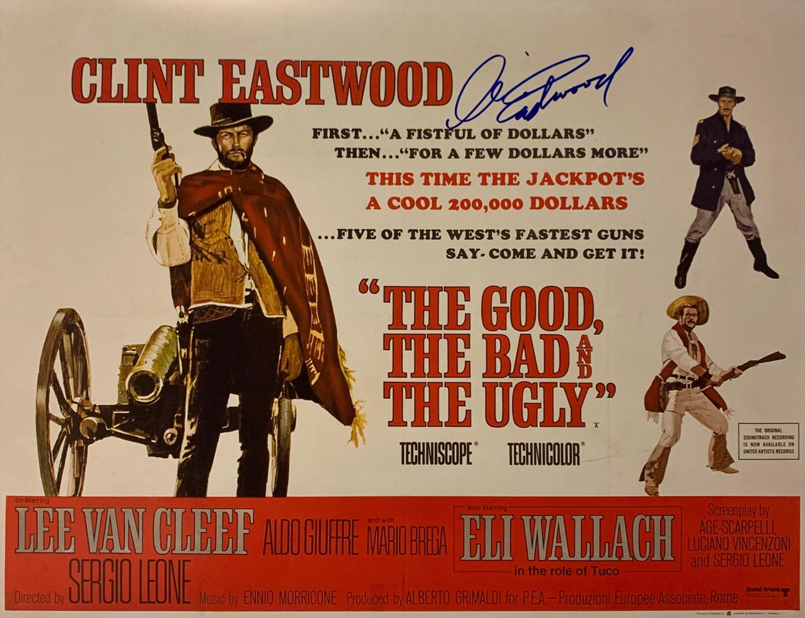 Clint Eastwood Autograph Signed Good Bad Ugly Poster (1 of 1)