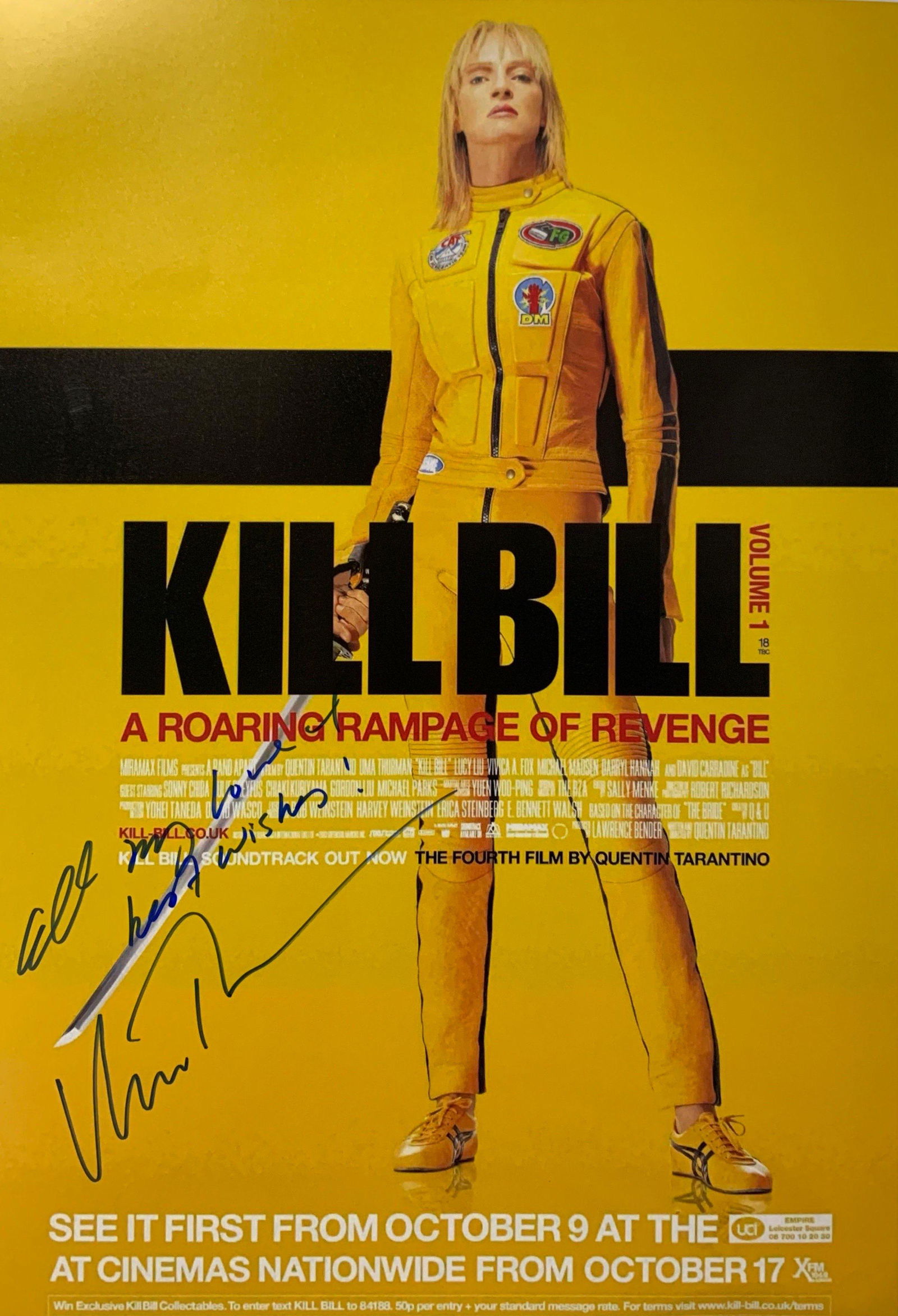 Autograph Signed Kill Bill Poster (1 of 1)