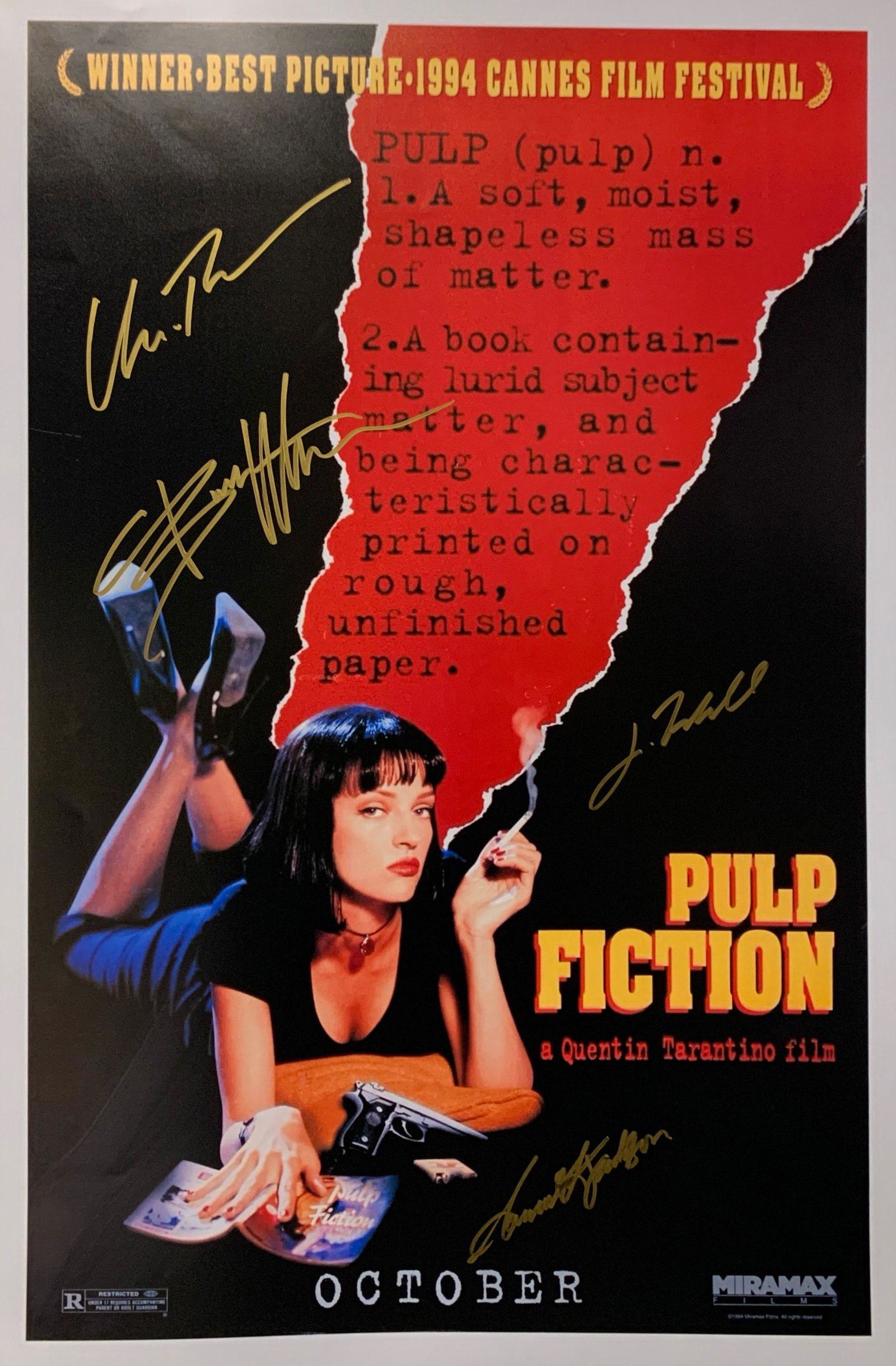 Autograph Signed Pulp Fiction Poster (1 of 1)