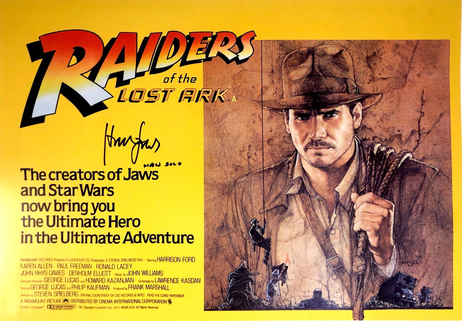 Autograph Signed Indiana Jones Lost Ark Poster (1 of 1)