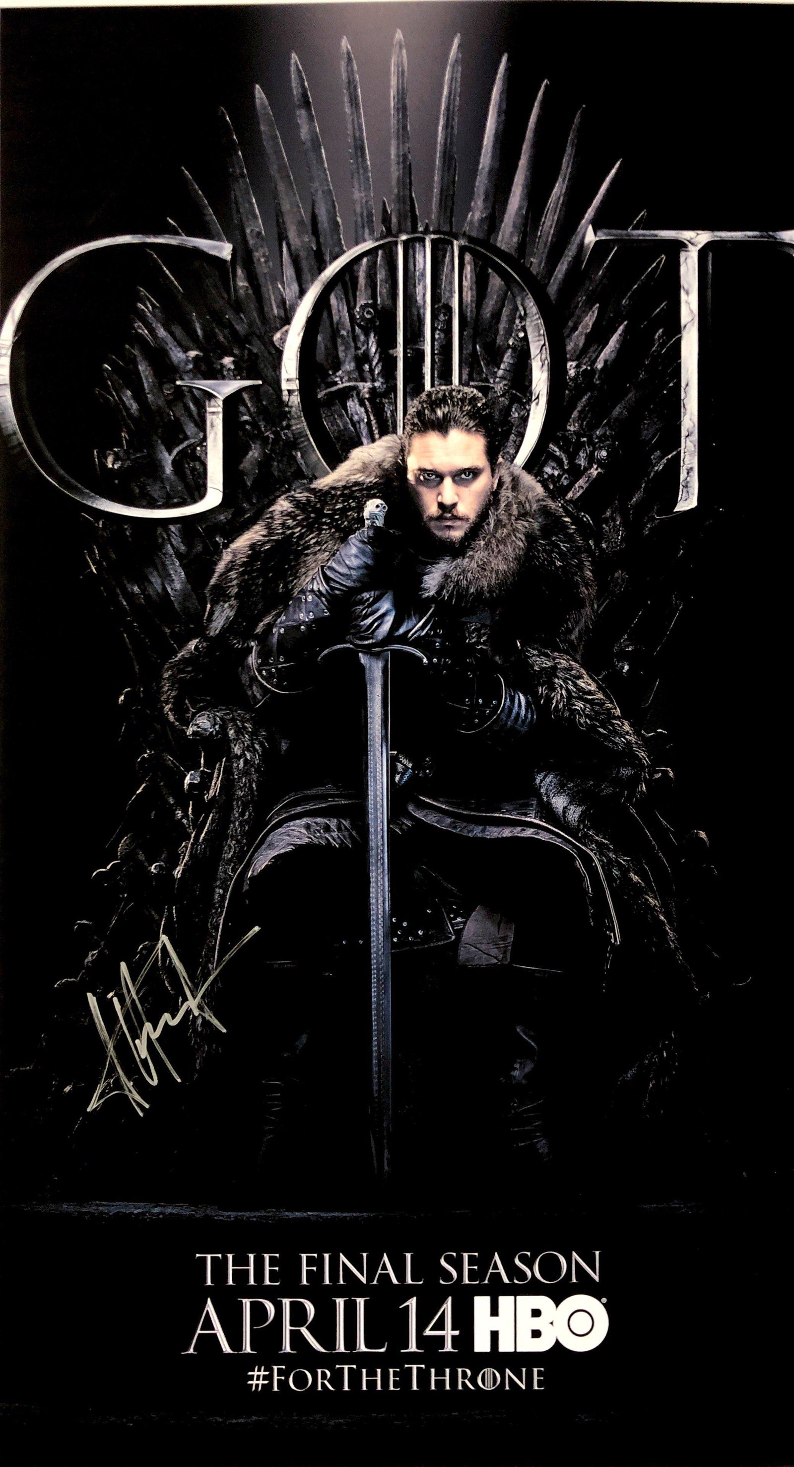 Autograph Signed Kit Harrington Game of Thrones Poster: Category: Autograph CollectiblesAutograph Includes: Kit HarringtonSize : 24' x 18''Item is in great condition with no damage, unframed and certified.Please review our Terms and Conditions before biddi