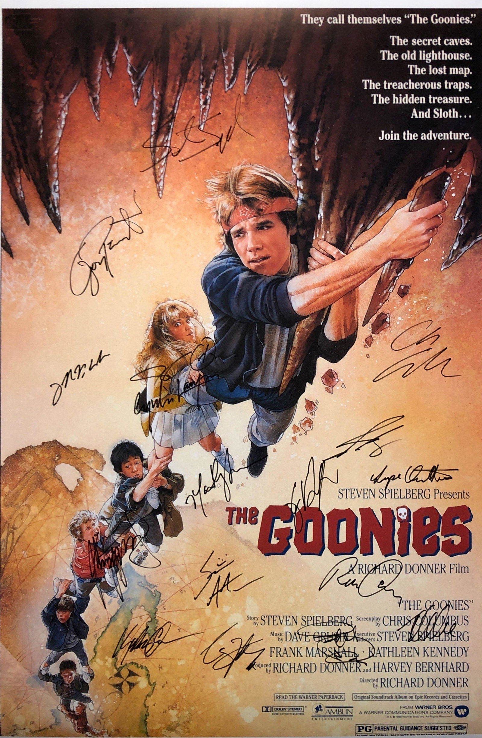 Signed Goonies Poster Sean Astin Josh Brolin (1 of 1)