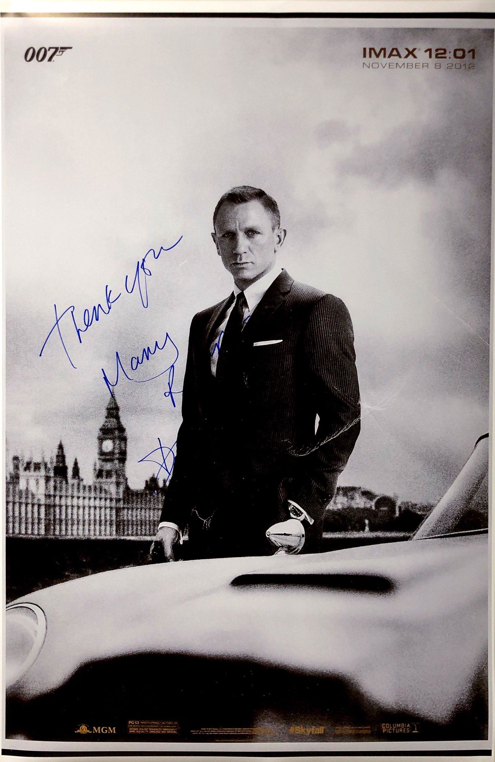 Daniel Craig Autograph Signed James Bond 007 Poster (1 of 1)