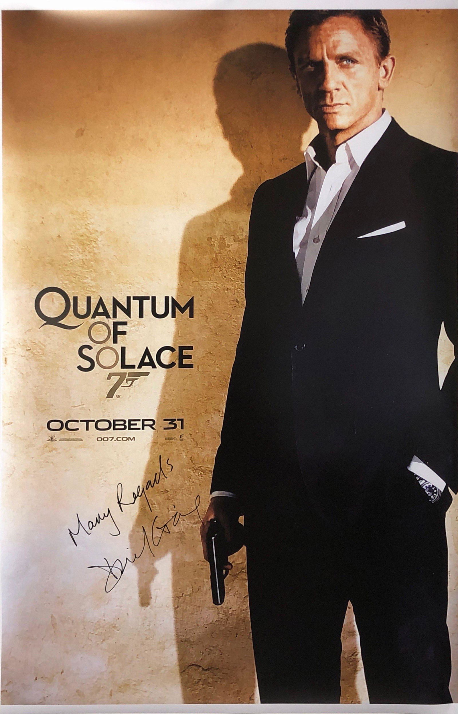 Daniel Craig Autograph Signed James Bond 007 Quantum of (1 of 1)