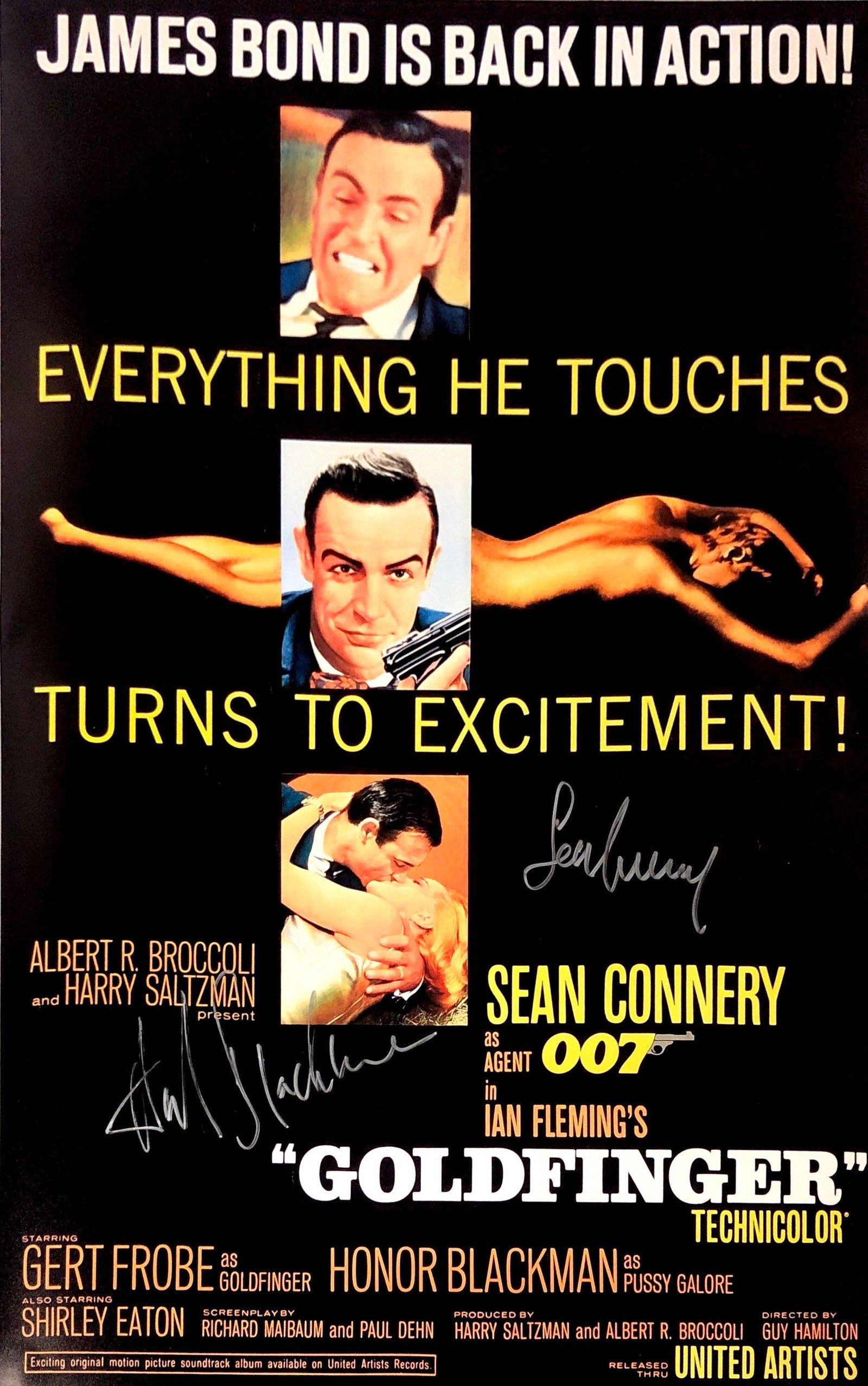 Sean Connery Honor Blackman Autograph Signed Goldfinger (1 of 1)