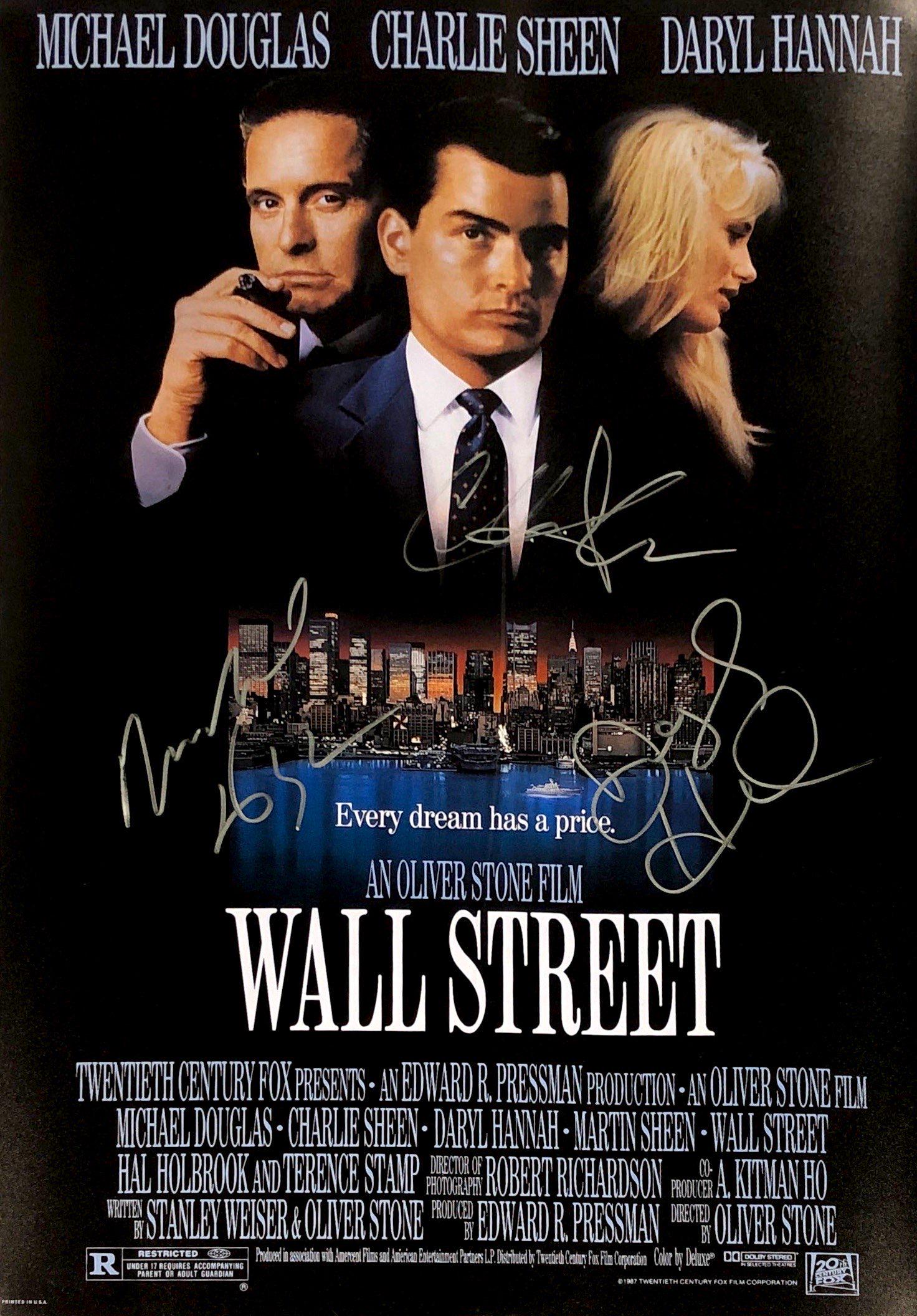 Michael Douglas Charlie Sheen Autograph Signed Wall (1 of 1)