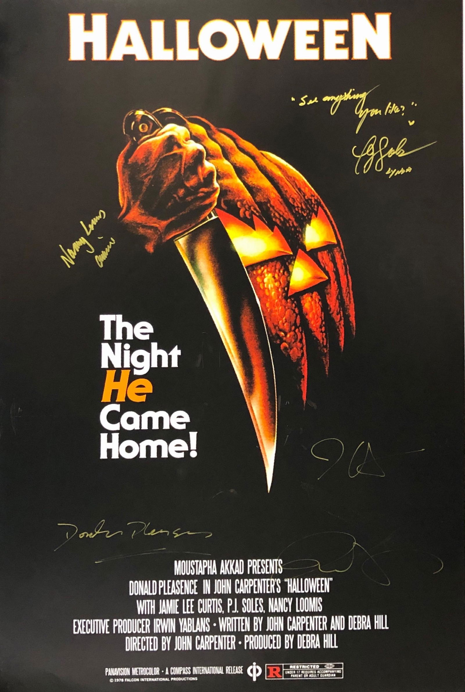 Halloween Poster Jamie Lee Curtis Signed (1 of 1)