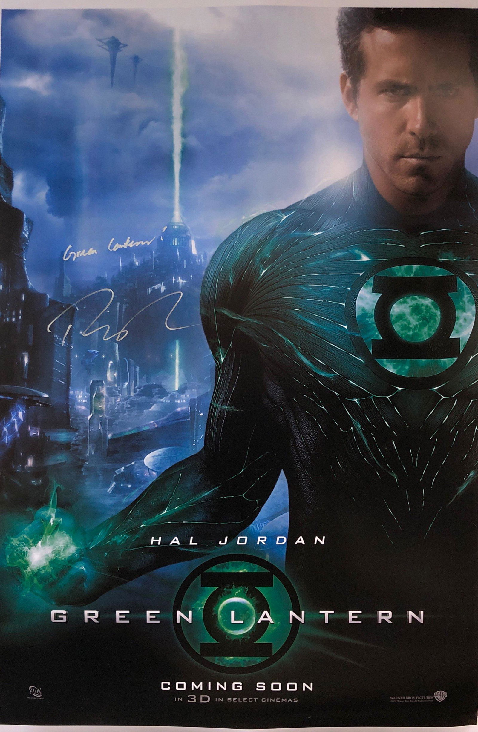 Green Lantern Poster Signed Ryan Reynolds (1 of 1)