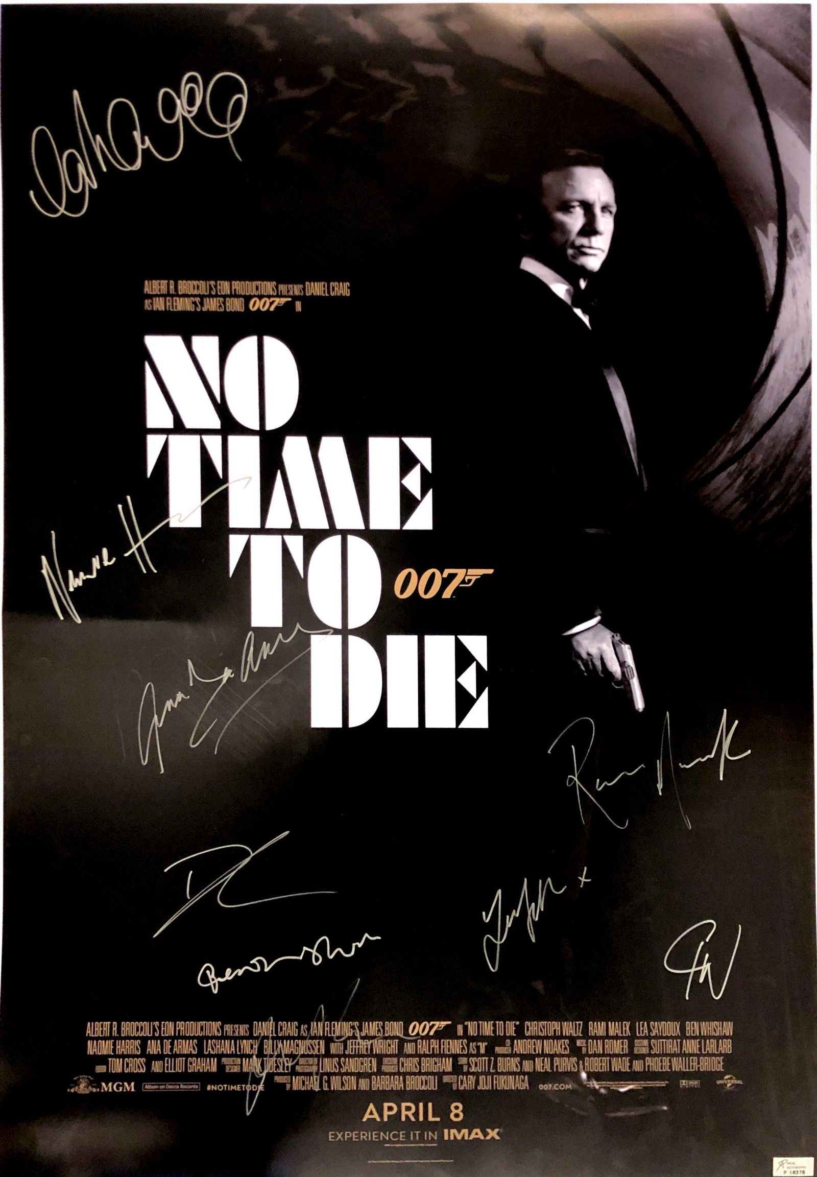 Autograph Signed James Bond 007 No Time to Die Poster (1 of 1)