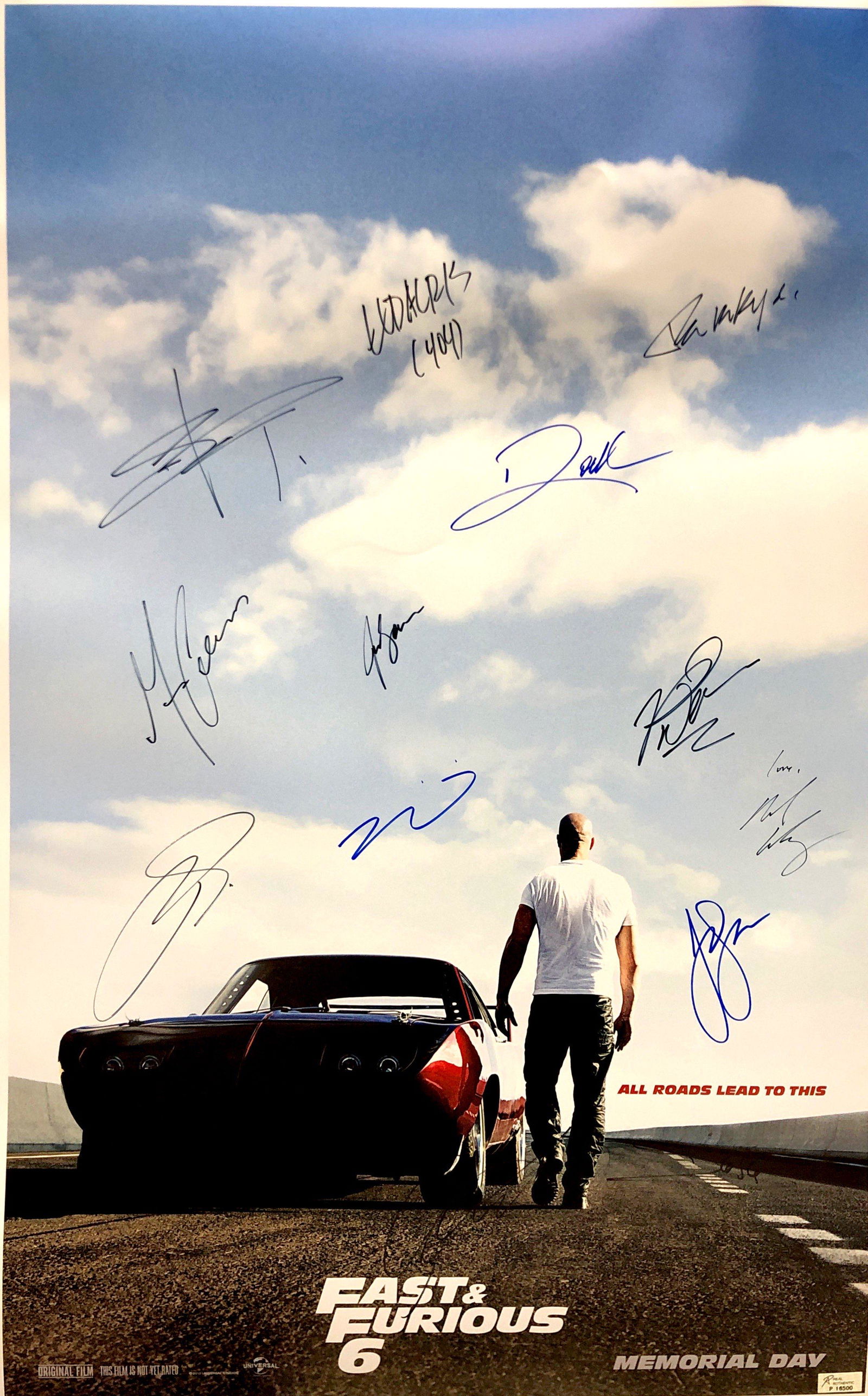 Autograph Signed Fast and Furious 6 Poster (1 of 1)
