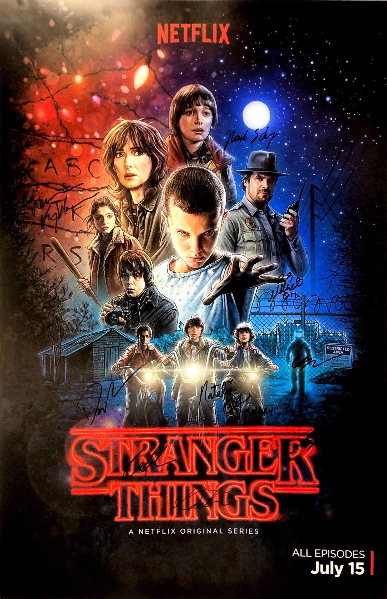 Autograph Signed Stranger Things Poster (1 of 1)
