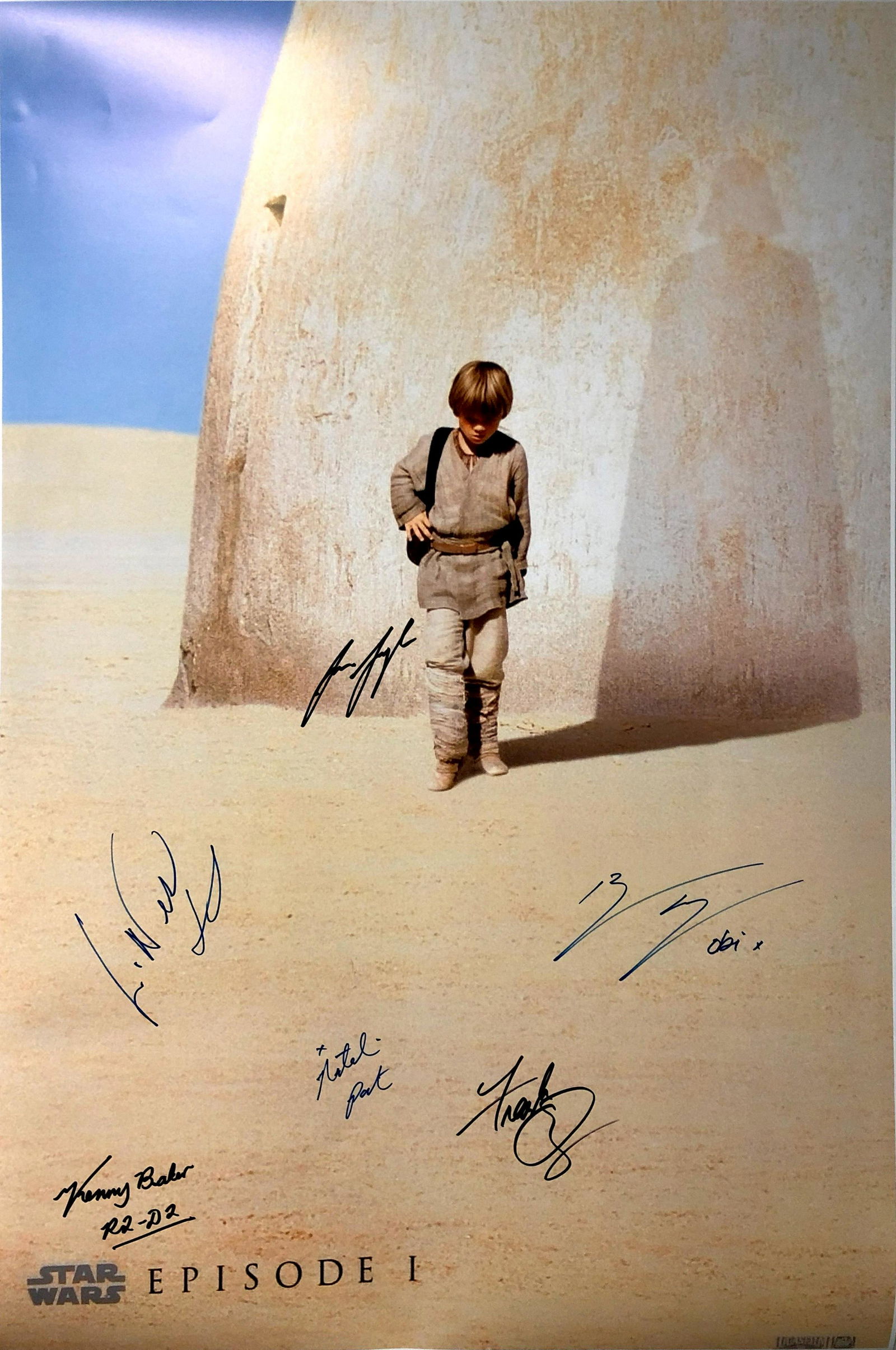 Autograph Signed Star Wars Phantom Menace Poster (1 of 1)