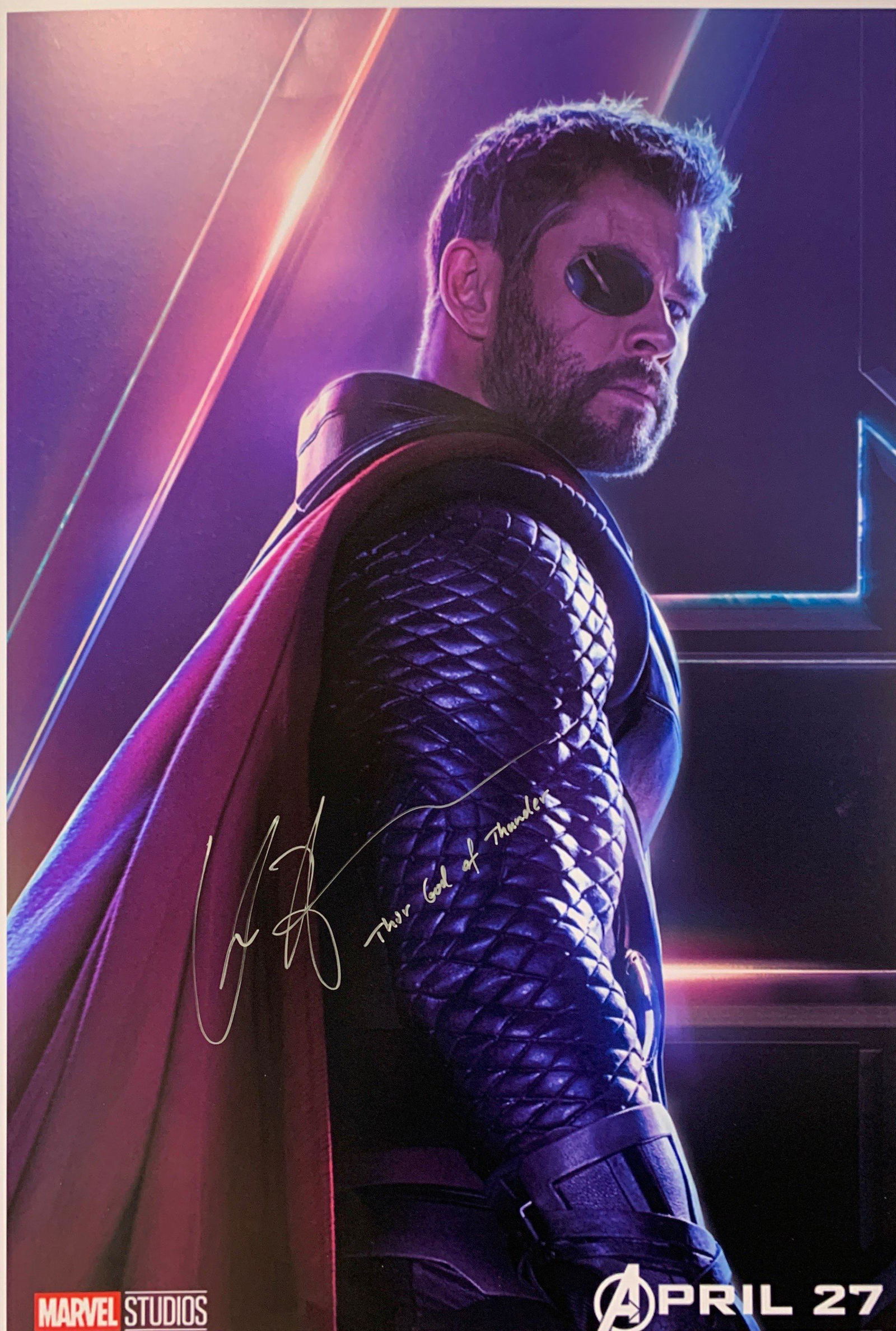 Chris Hemsworth Autograph Signed Avengers Poster (1 of 1)