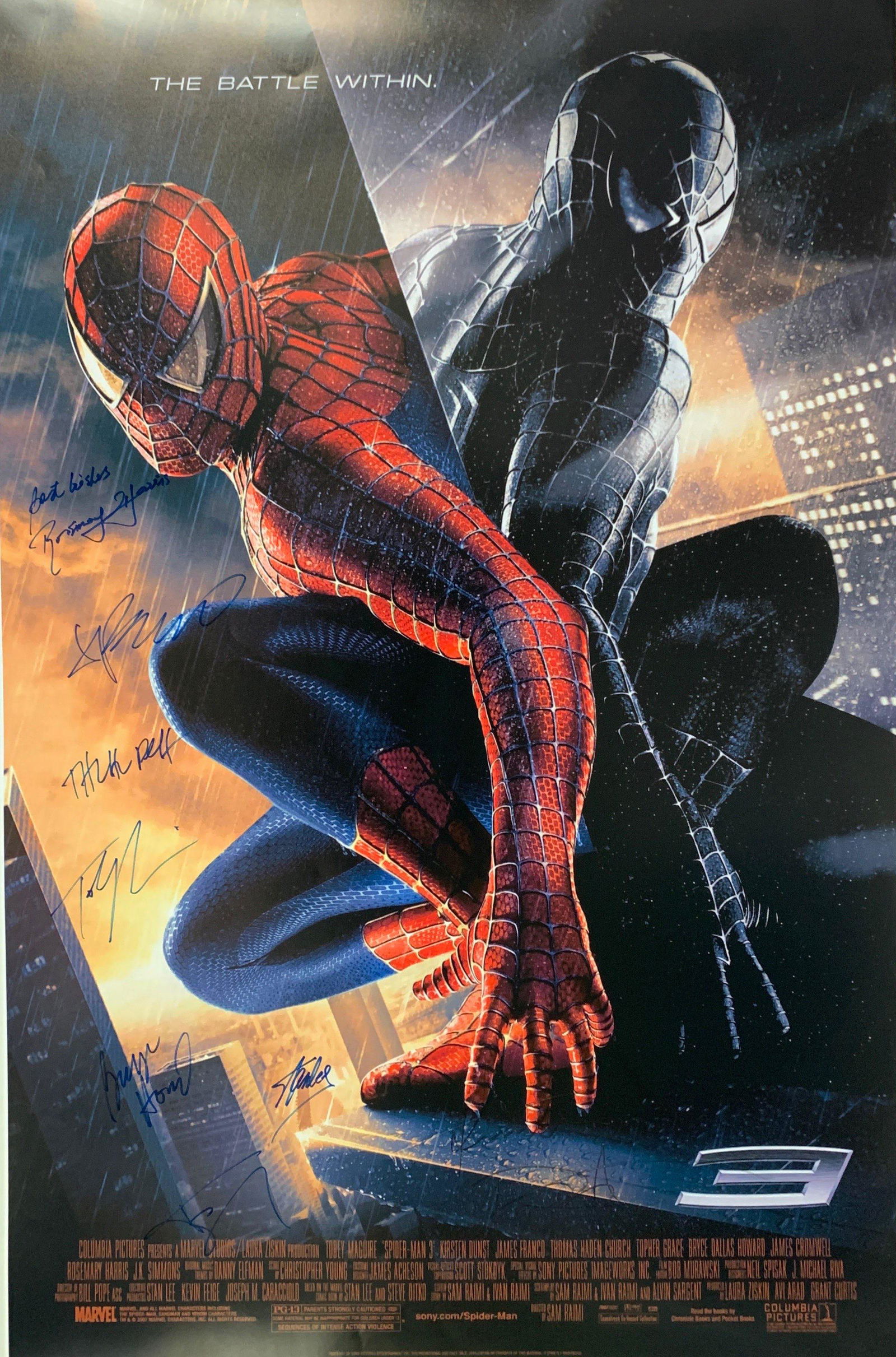 Autograph Signed Spiderman 3 Poster (1 of 1)