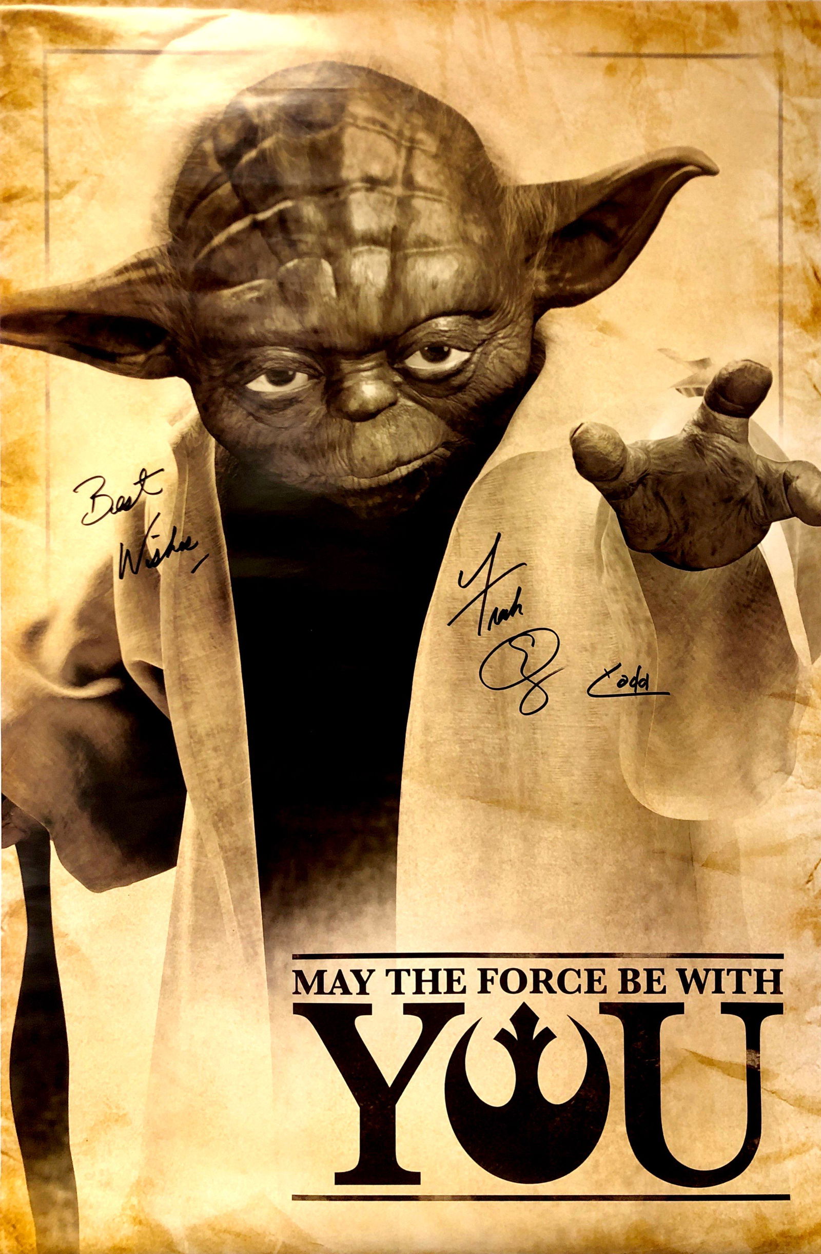 Autograph Signed Star Wars Frank Oz Poster OFFICIAL (1 of 1)