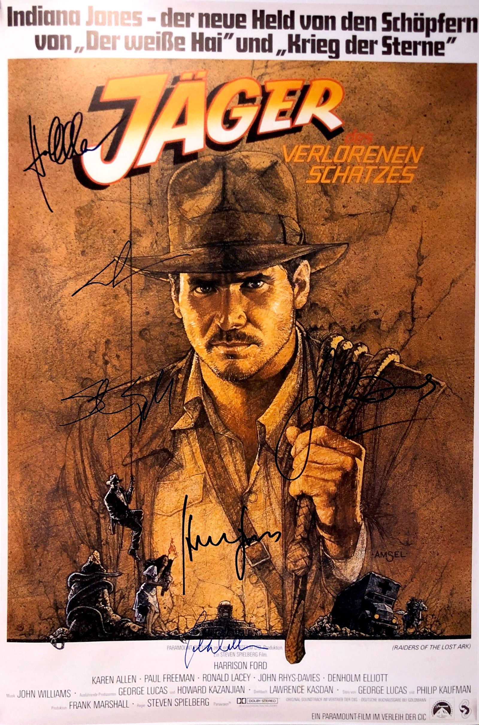 Autograph Signed Indiana Jones Lost Ark Poster (1 of 1)