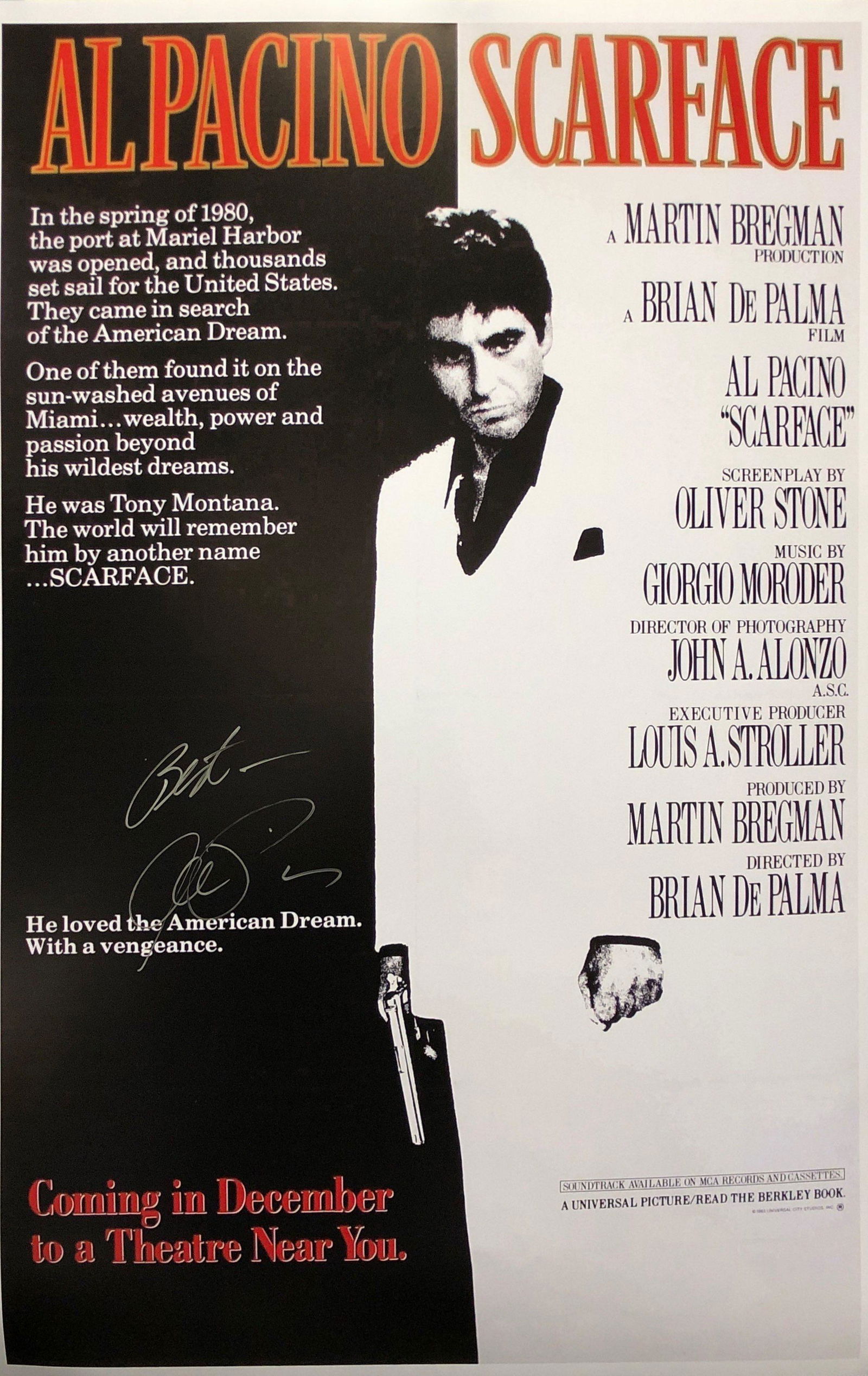 Signed Scarface Poster Al Pacino (1 of 1)