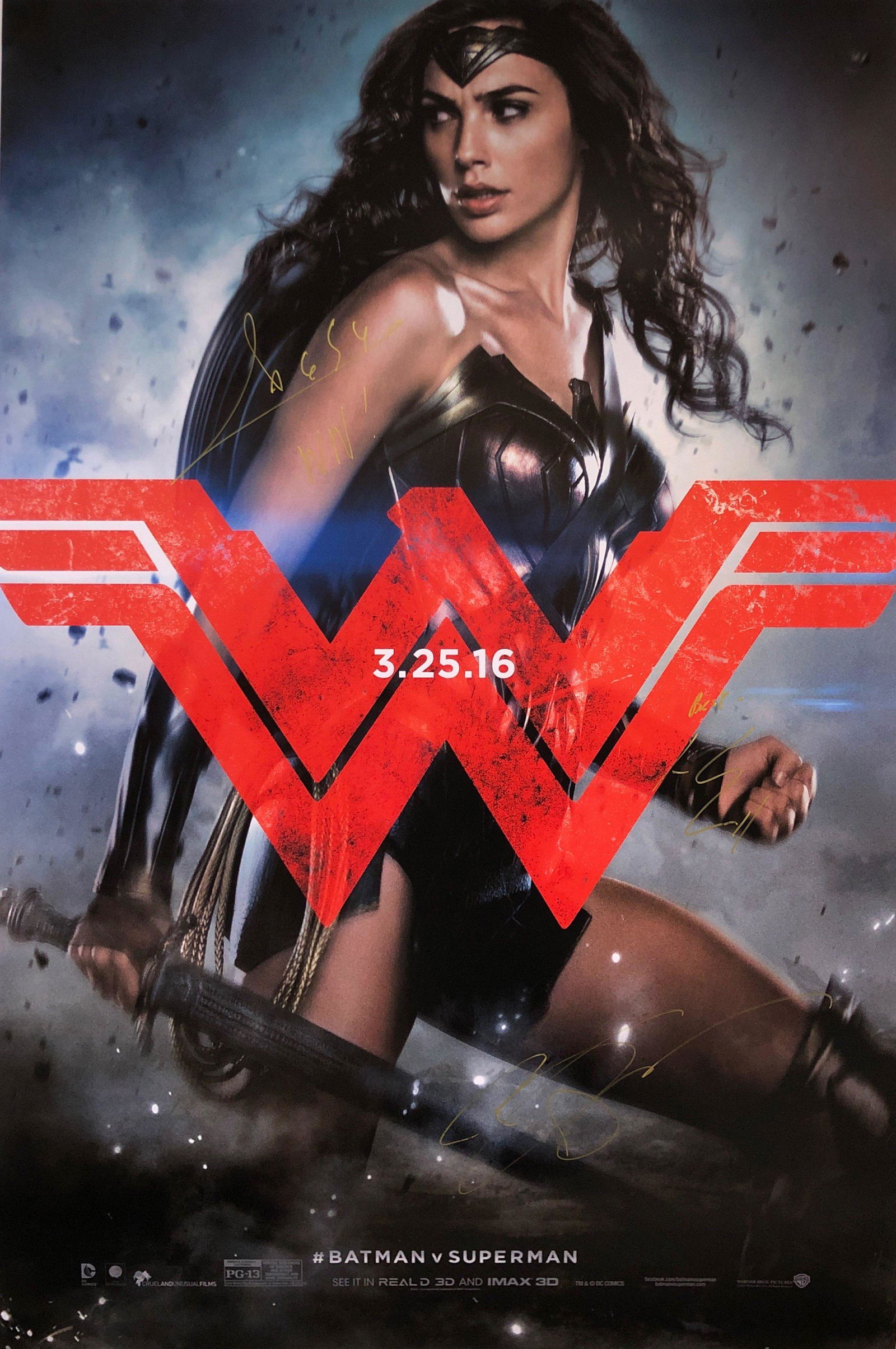 Batman VS Superman Gal Gadot Signed Poster (1 of 1)