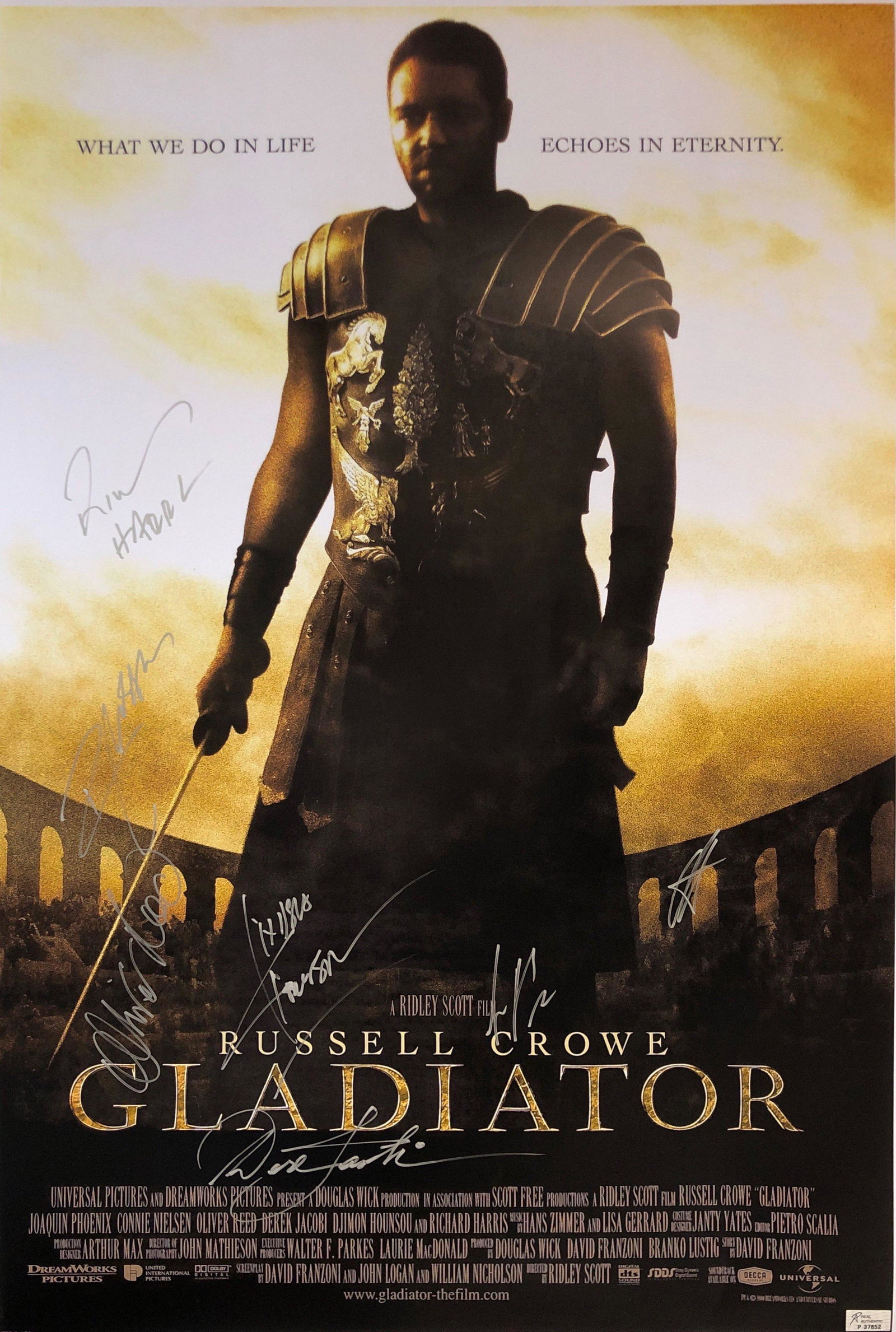 Gladiator Russell Crowe Signed Poster (1 of 1)