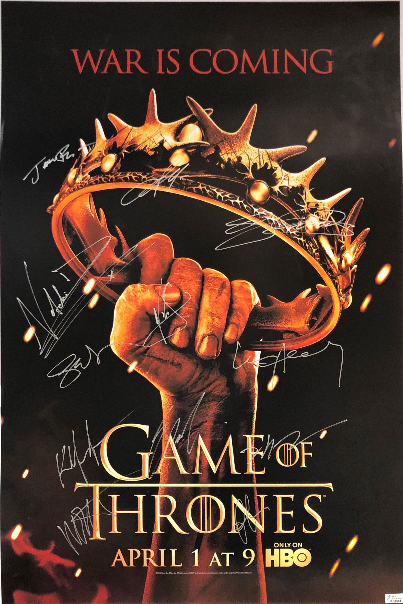 Game of Thornes Kit Harington Signed Poster (1 of 1)