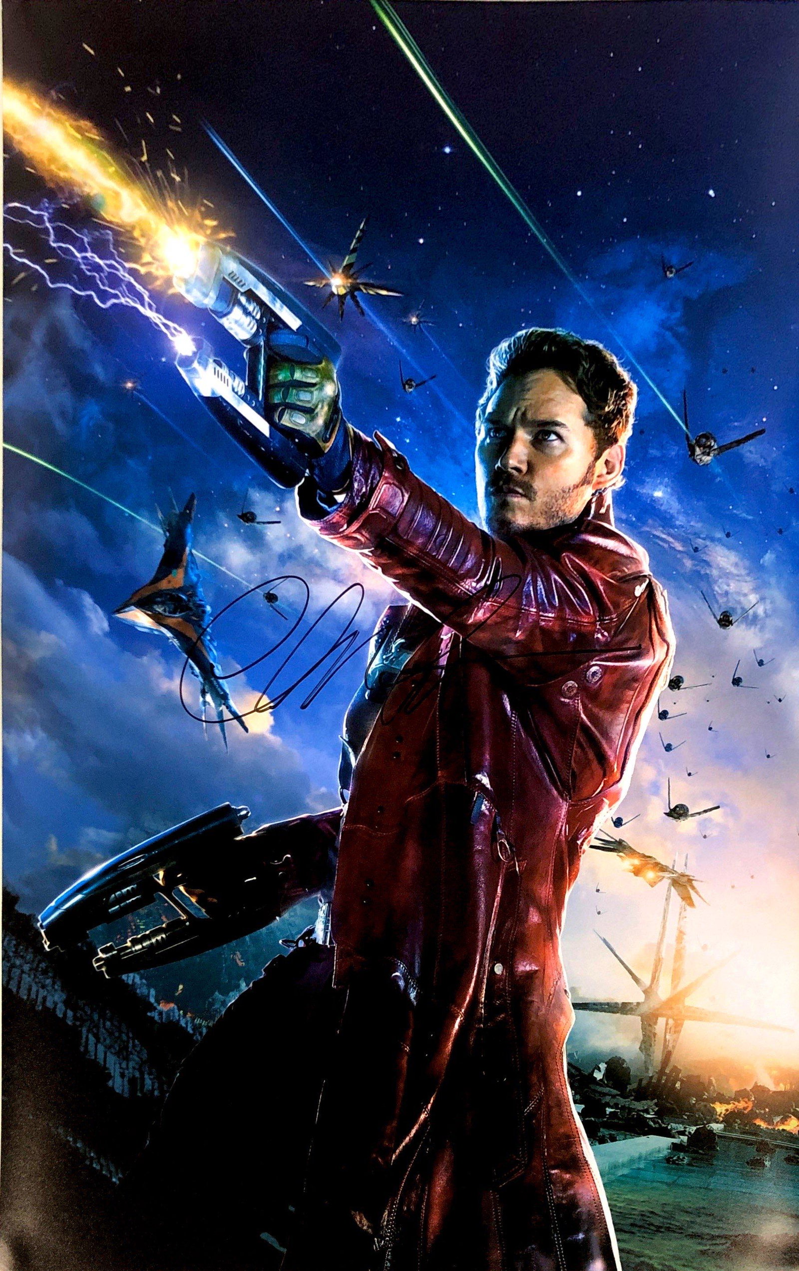 Chris Pratt Autograph Signed Guardians of the Galaxy: Category: Autograph CollectiblesSize: Width 16 inches x Height 23 inchesAutograph Includes: Chris PrattUnframed Vertified and Excellent ConditionPlease kindly read our Terms and Condition before biddi