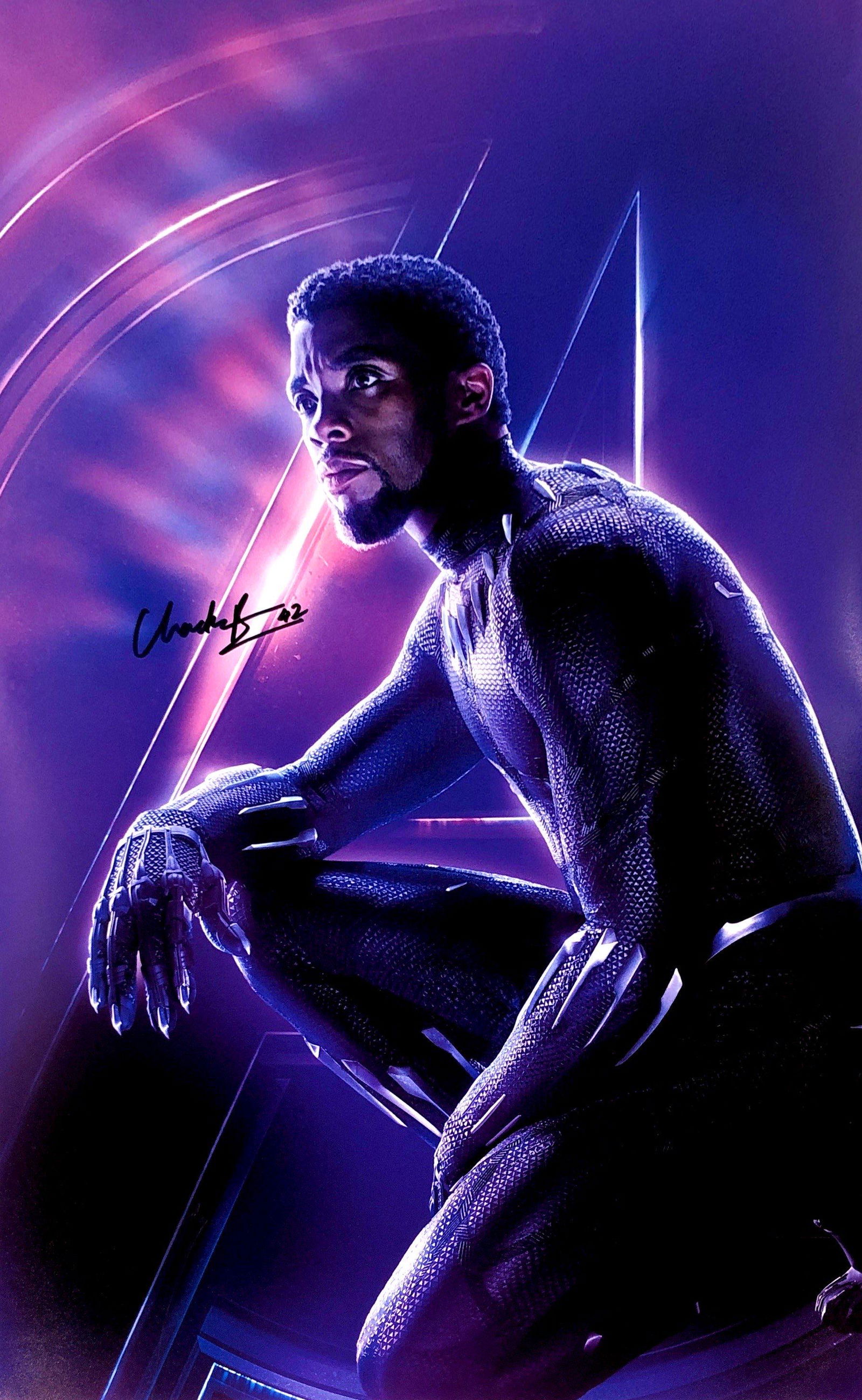 Chadwick Boseman Autograph Signed Black Panther Poster (1 of 1)